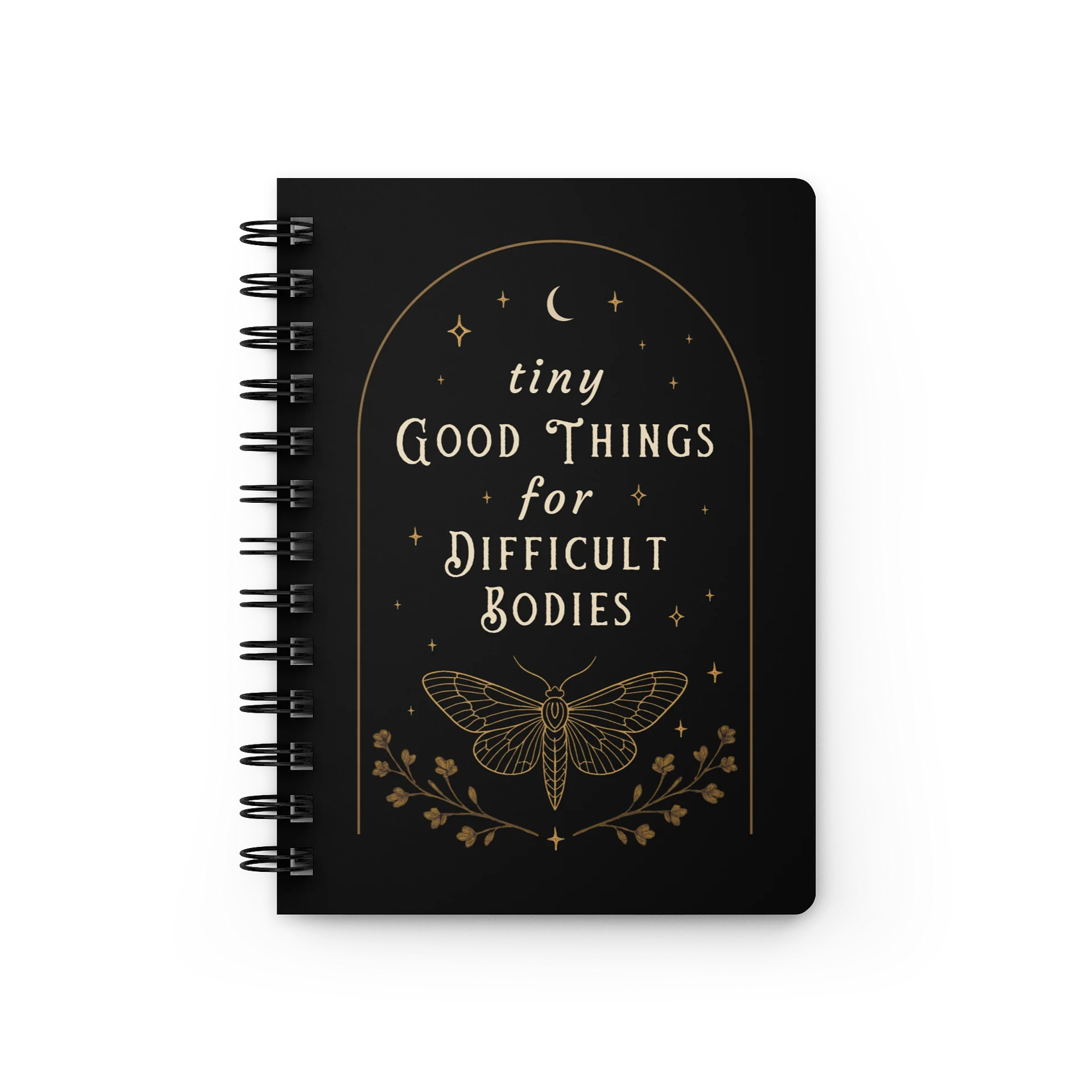 Tiny Good Things For Difficult Bodies Journal | Gothic Chronic Illness Notebook product image (1)