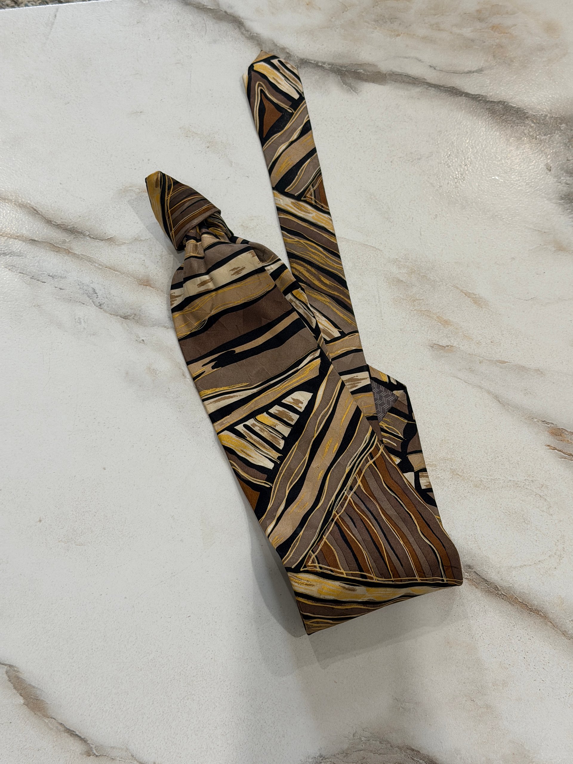 Vintage Pierre Balmain Couture 100 Percent Silk Abstract Necktie Handmade in Korea product image (1)