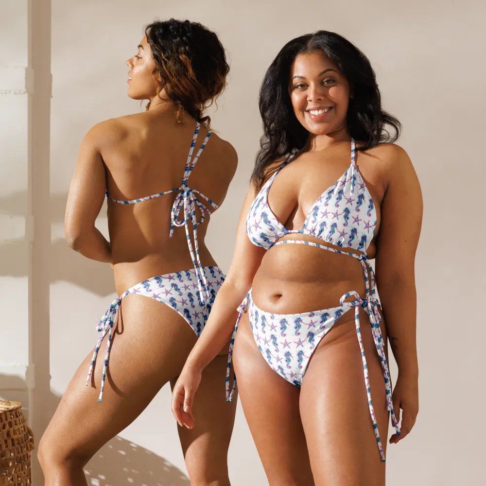 Watercolour Seahorse And Starfish Pattern Bikini Set product image (11)