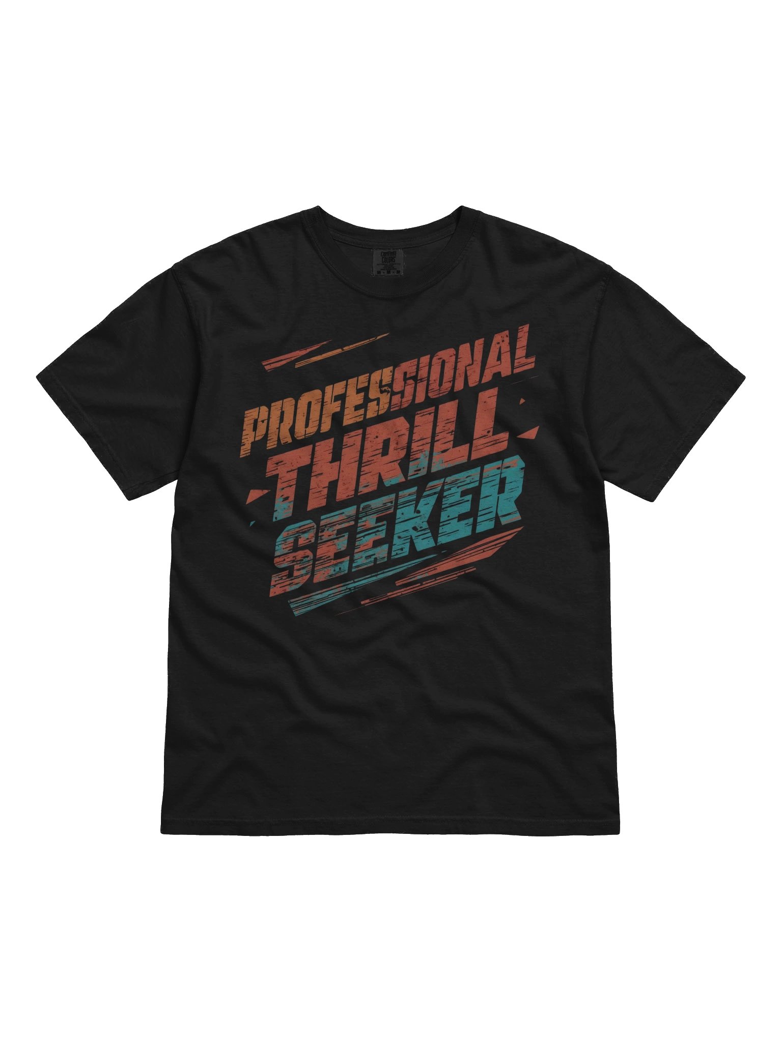 Professional Thrill Seeker T-Shirt – Bold Distressed Roller Coaster & Theme Park Fan Apparel product image (1)