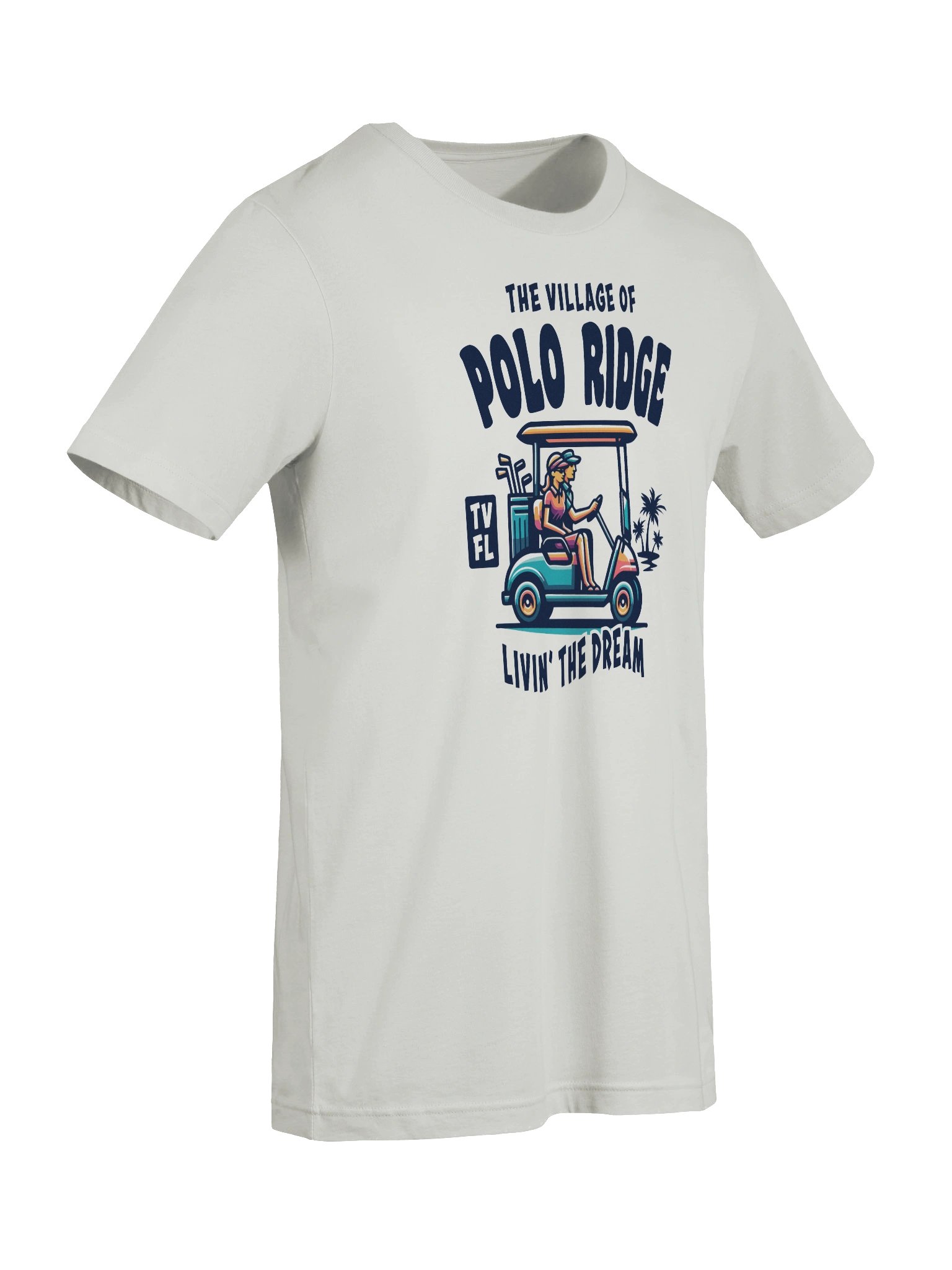 The Village of Polo Ridge TV FL Golf Cart Design T-Shirt product image (75)