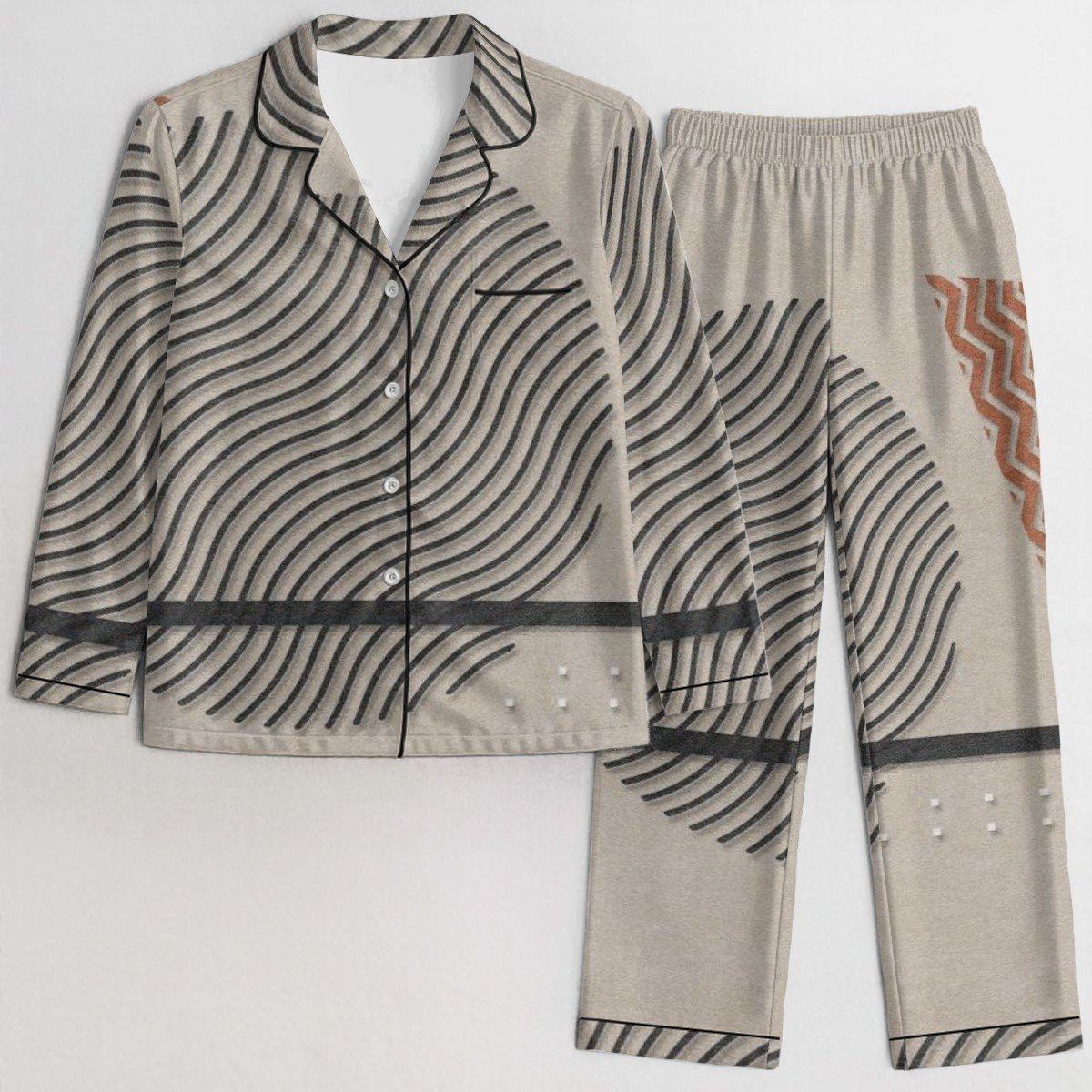 Modern Wave Abstract Print Pajama Set product image (1)