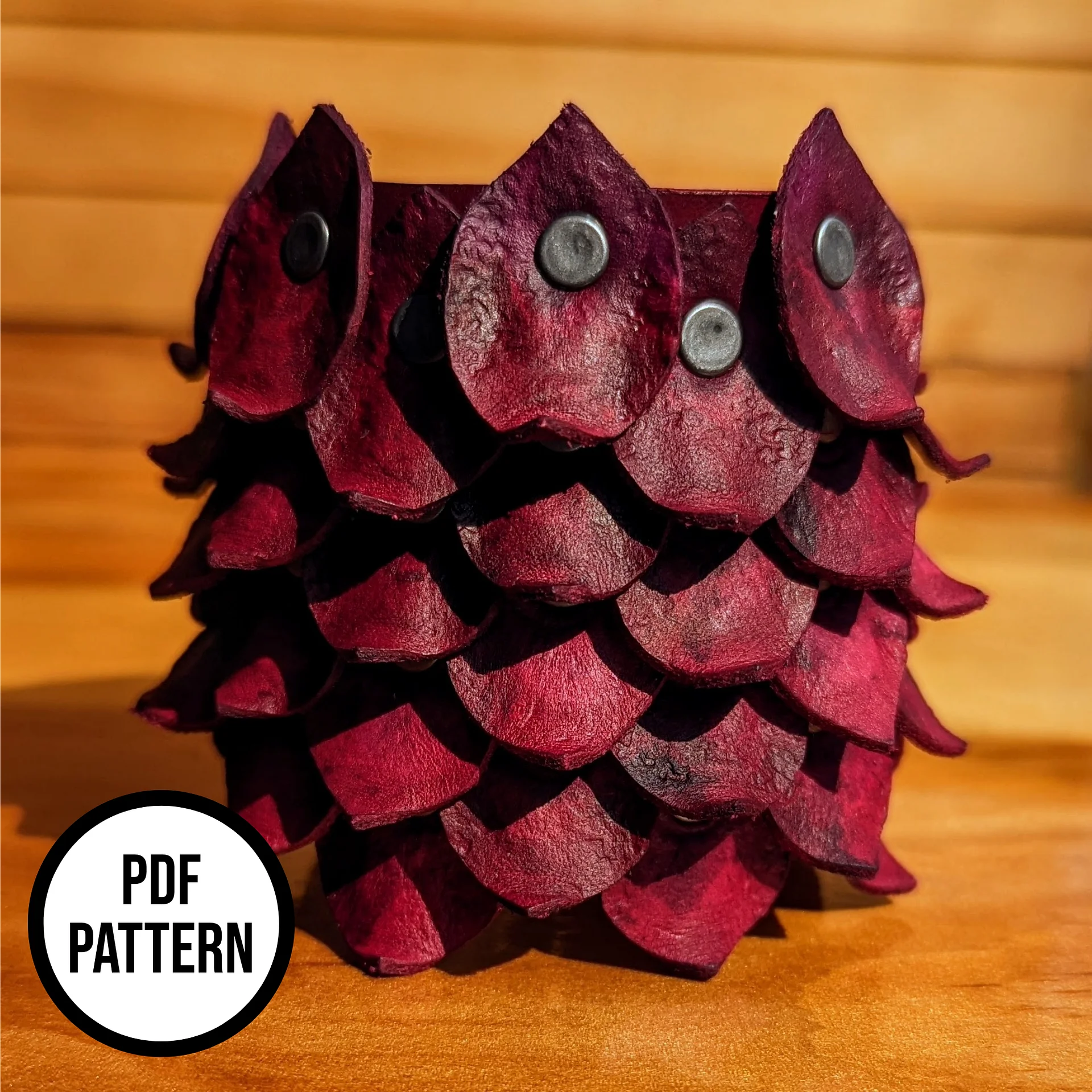 Dragon Scale Leather Cuff PDF Pattern: Rhaenyra Targaryen Inspired product image (4)
