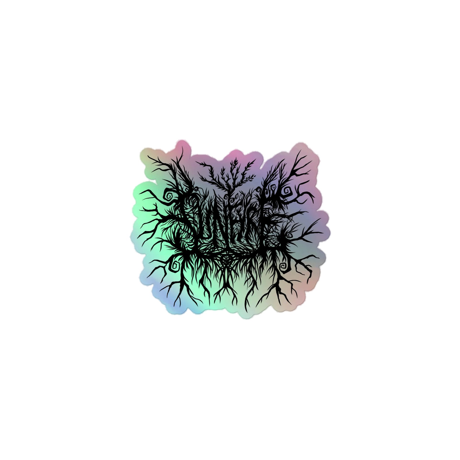 Black logo Holographic Sticker product image (1)