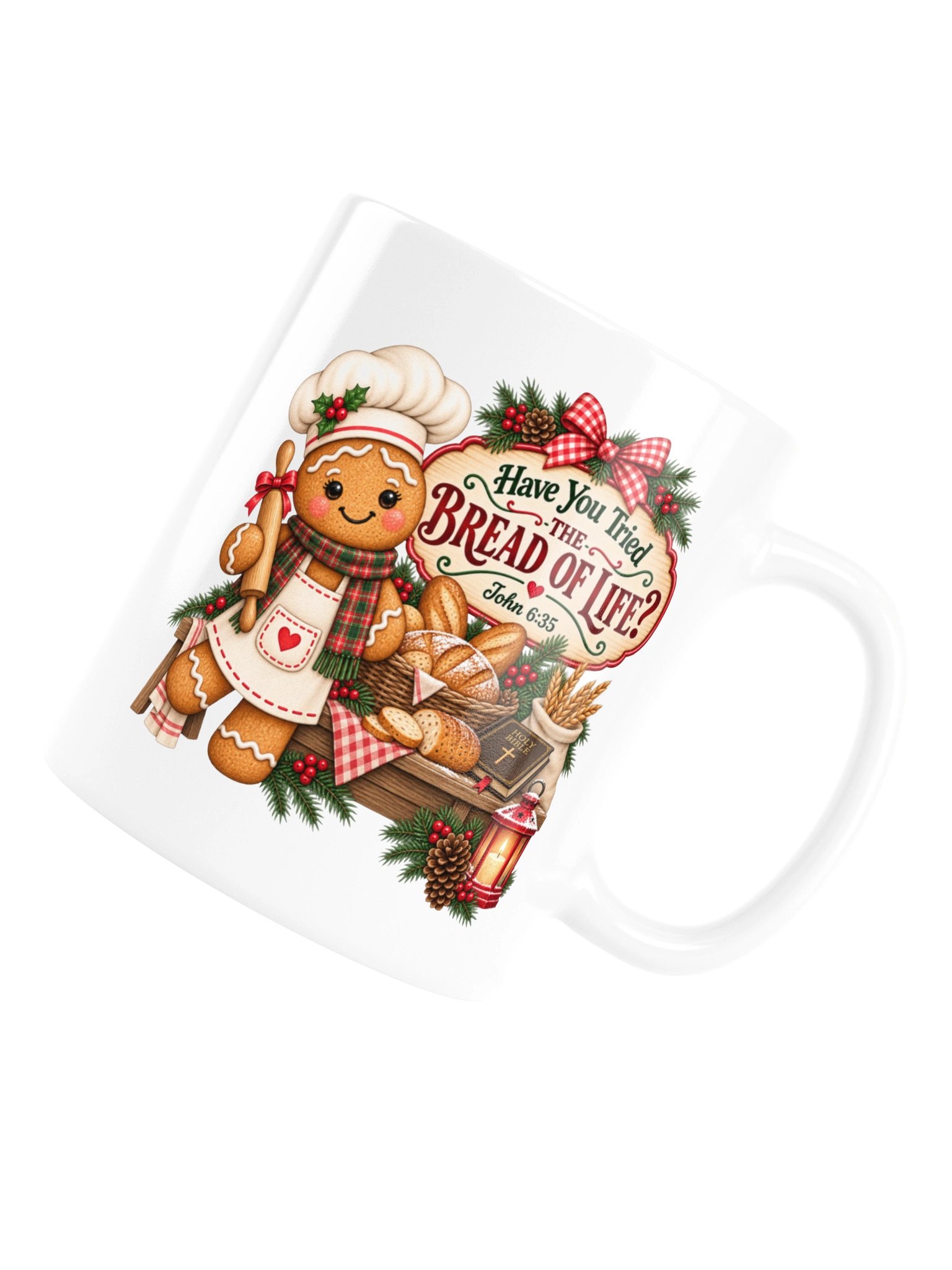 Bread of Life Christmas Mug | Cute Gingerbread Christian Coffee Mug | John 6:35 Faith Gift product image (8)