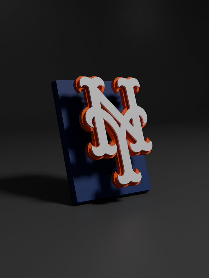 New York Mets 3D Printed Floating Logo Sign (Digital File Only) product image (1)