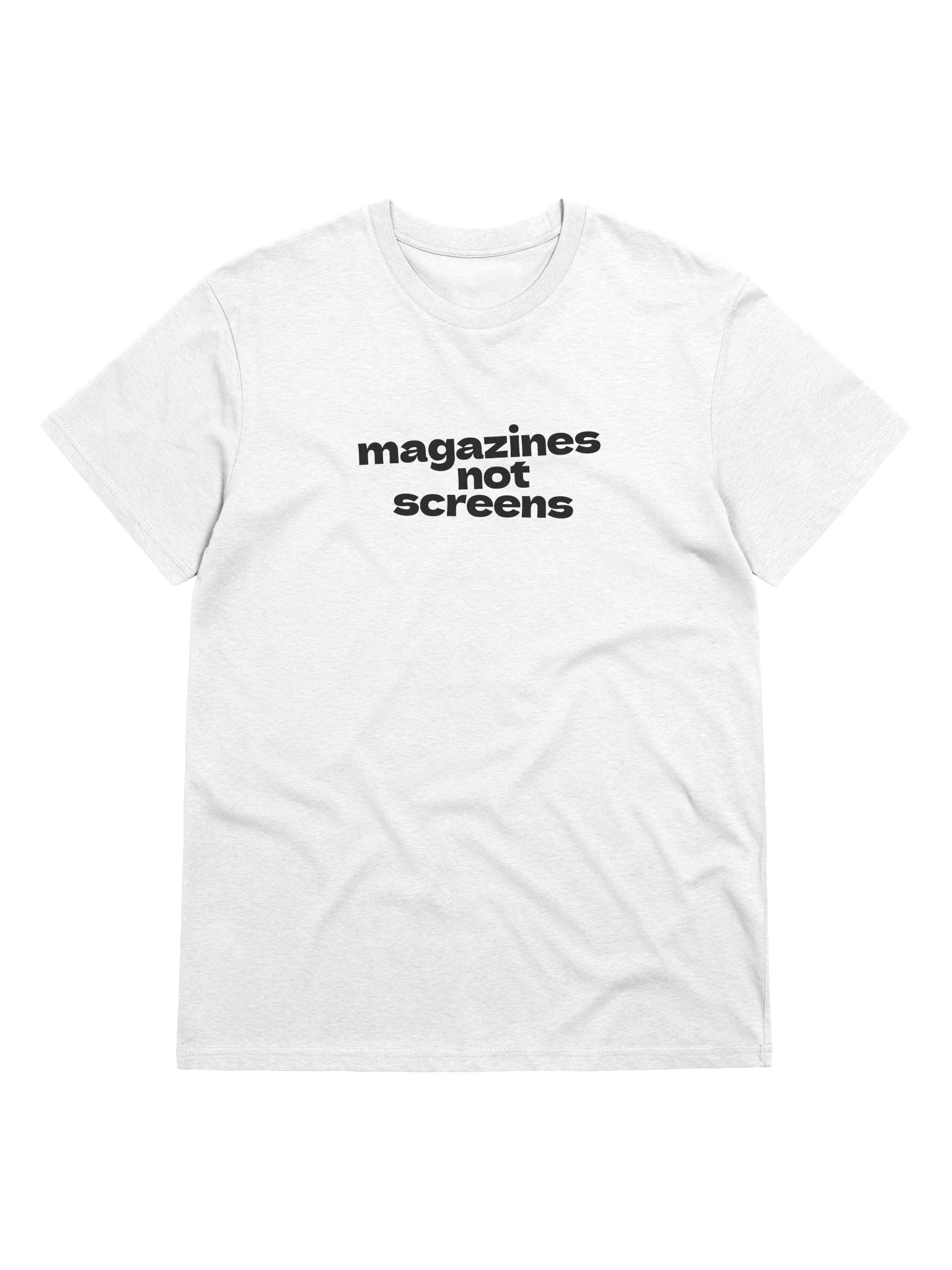 Magazines Not Screens white regular tee product image (4)