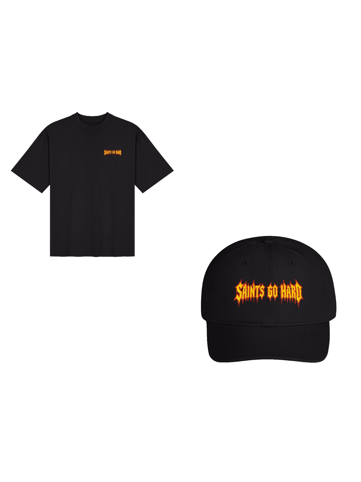 Saints Go Hard Dad Hat and Tee bundle