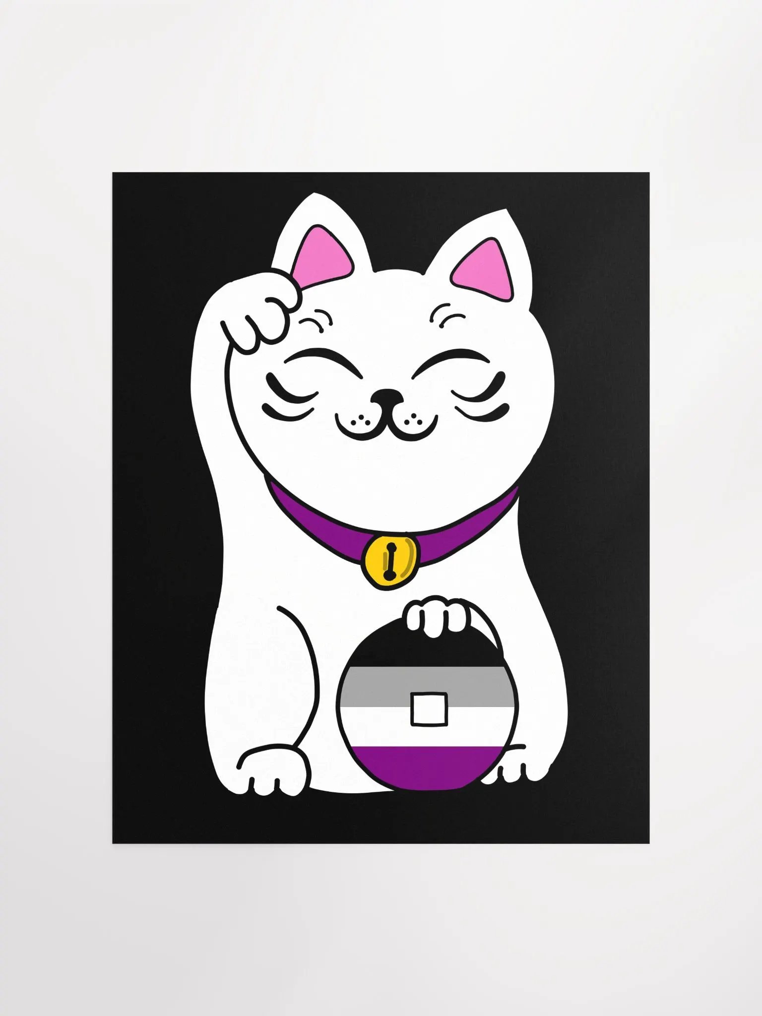 Maneki neko asexual pride poster product image (1)