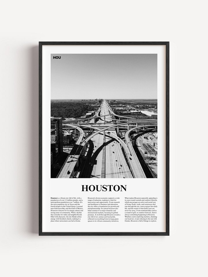 Houston 02 Newspaper Poster | Framed product image (1)