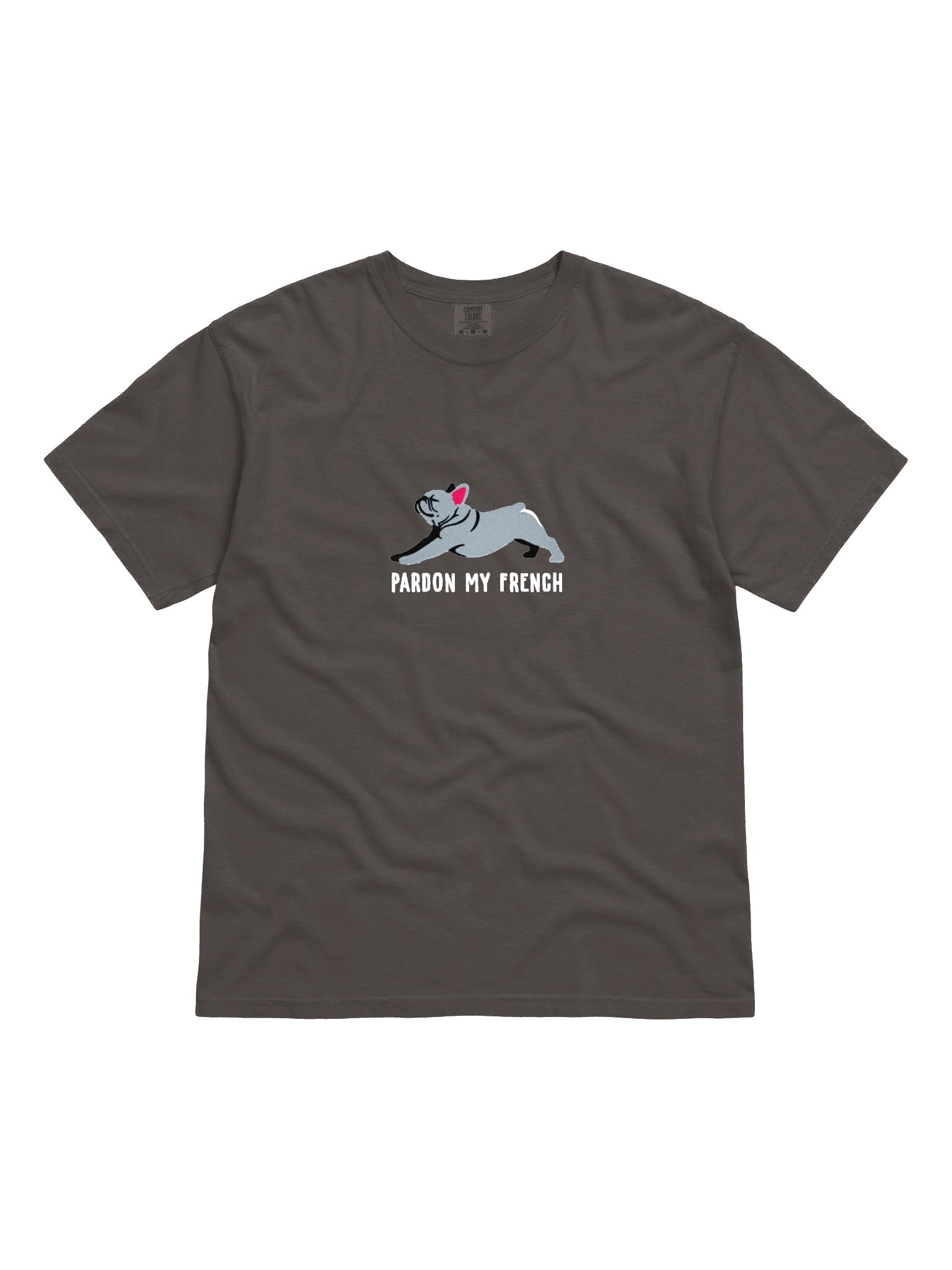Pardon My French T-Shirt(Embroidered) of a French Bulldog(Blue) product image (4)