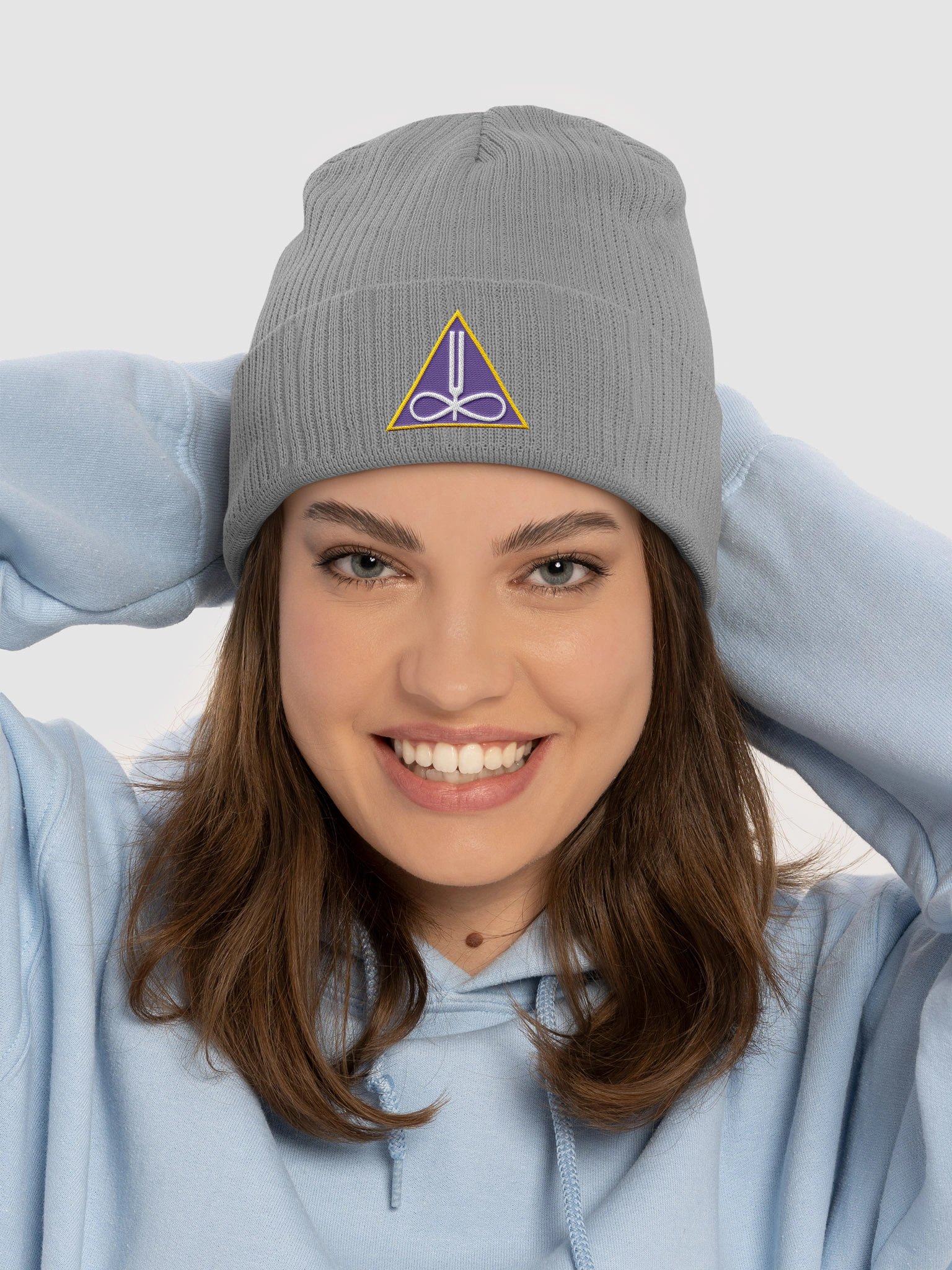 Thinkroot Energy Triangle Organic Beanie Hat (Embroidered) product image (7)