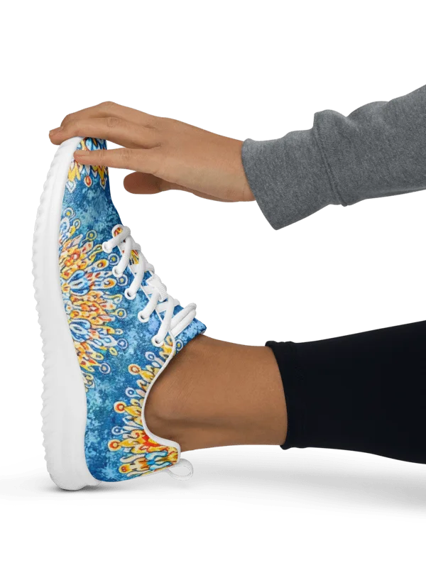 Solar Boho Mandala: Damen Sneaker in Blau & Gold Women's Athletic Shoes product image (1)