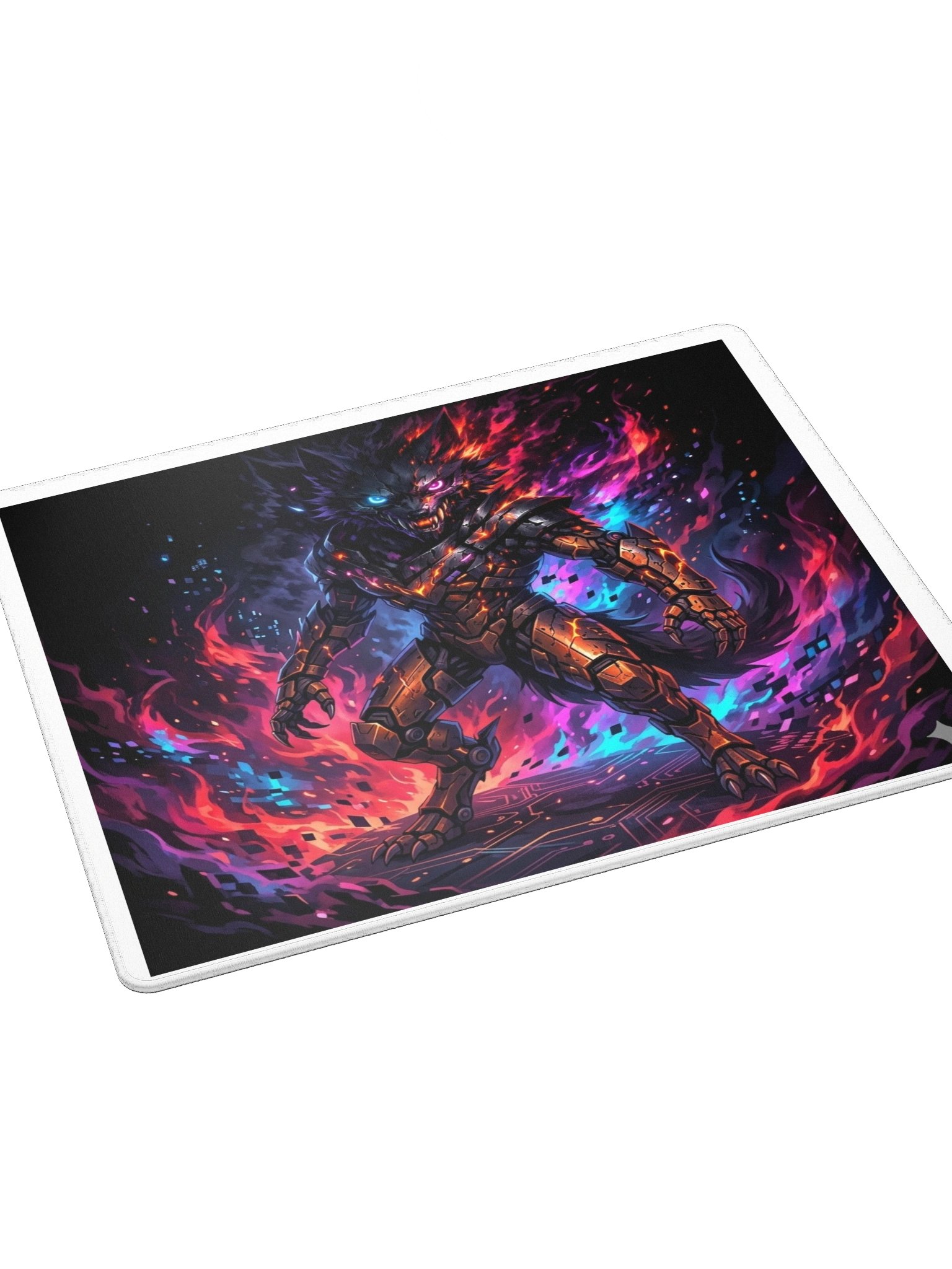 Cyber-Wolf "Neon Rage" Gaming Mausmatte product image (3)