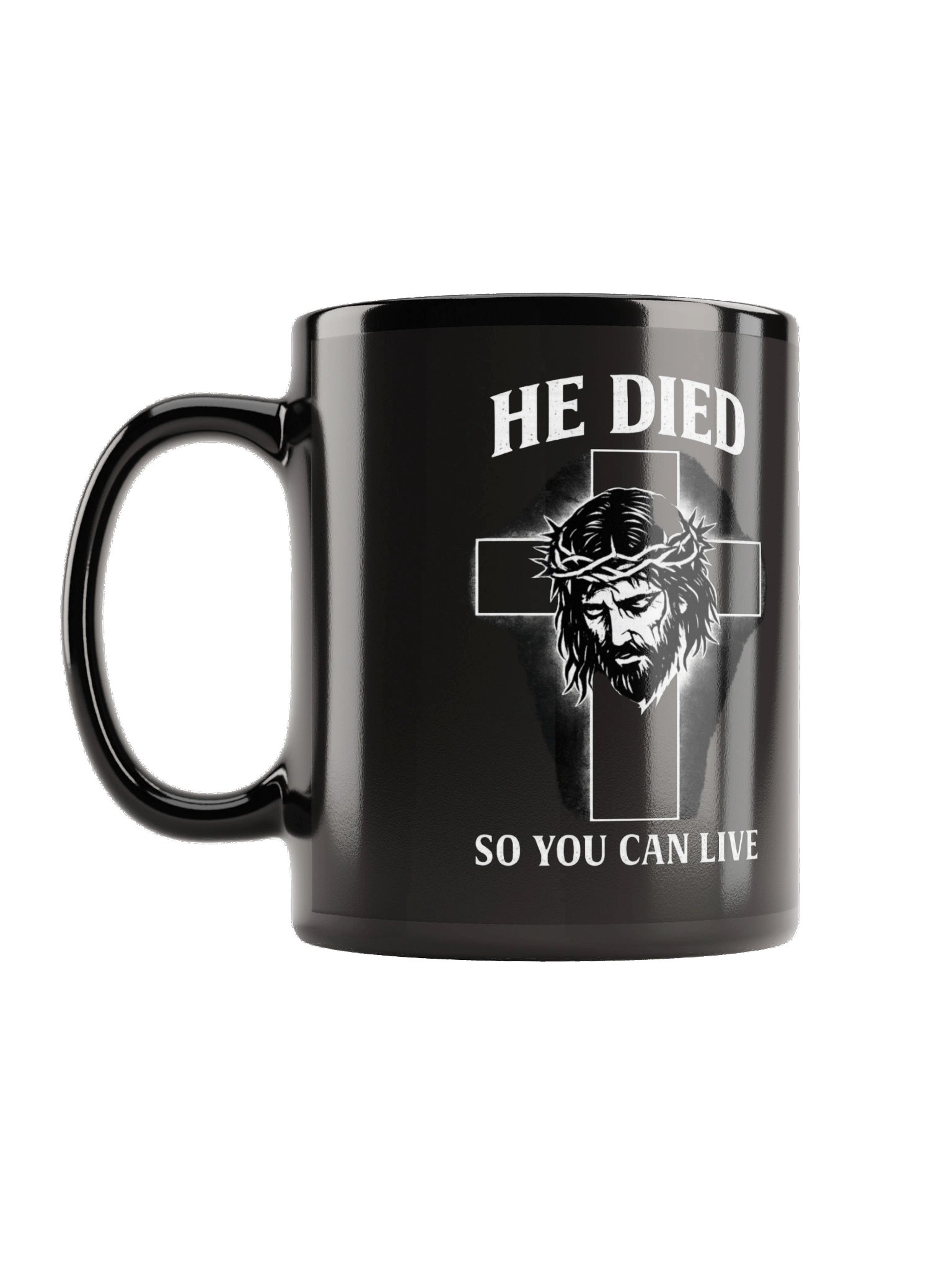 He Died So You Can Live Christian Coffee Mug – Jesus Cross Faith Mug – Inspirational Religious Gift – Kingdom Life Co. product image (2)