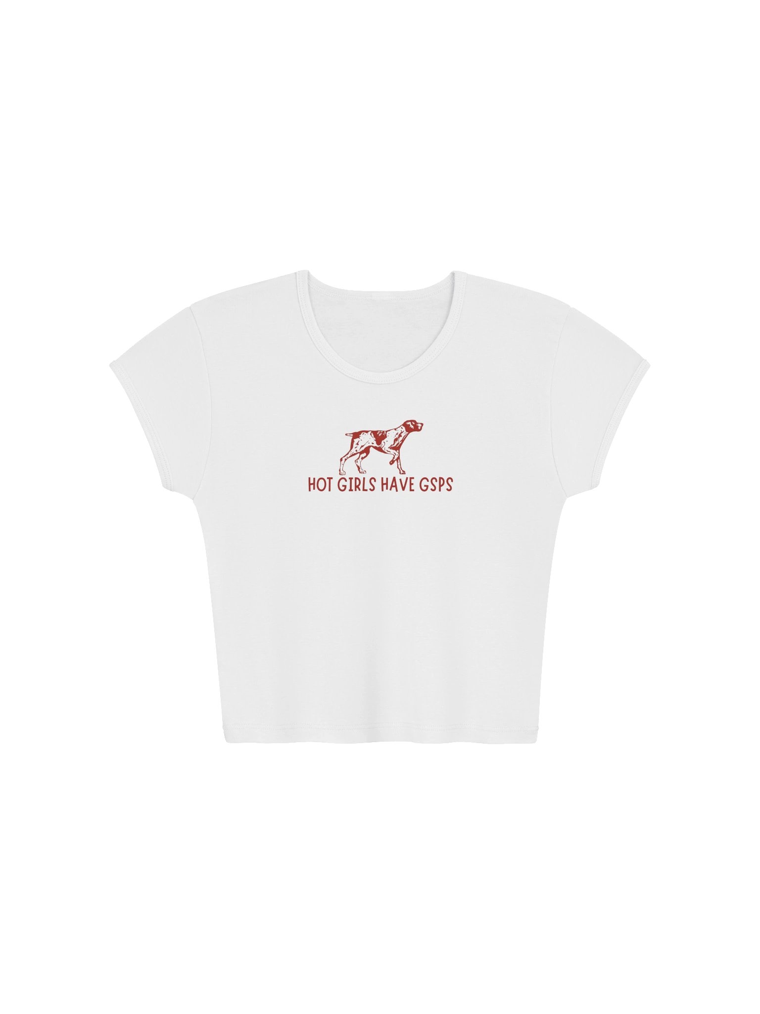 Hot Girls Have GSPs | Baby Tee in White product image (1)