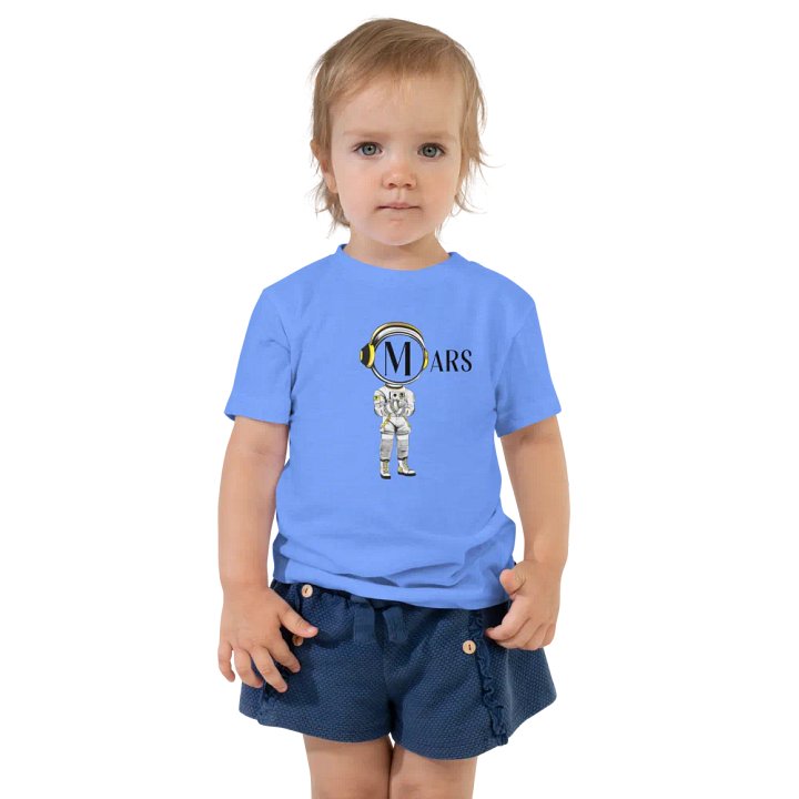 TODDLER SHIRT ASTRONAUT WITHLARGE IN M IN TRANSPARENT LOGO FRONT WITH THE MARS CITY FASHION HALF PLANET LOGO ON THE BACK product image (1)