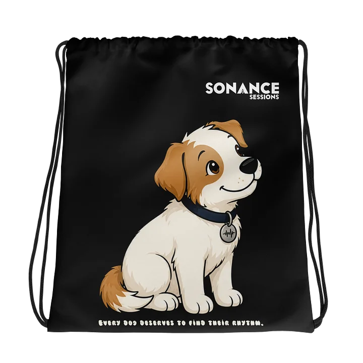 Sonance Dog Drawstring Bag (Look Up) Black product image (1)