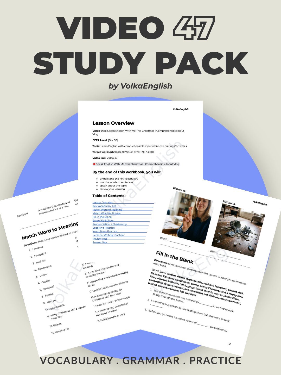 Speak English With Me This Christmas | Comprehensible Input Vlog - Video 47 Study Pack product image (1)