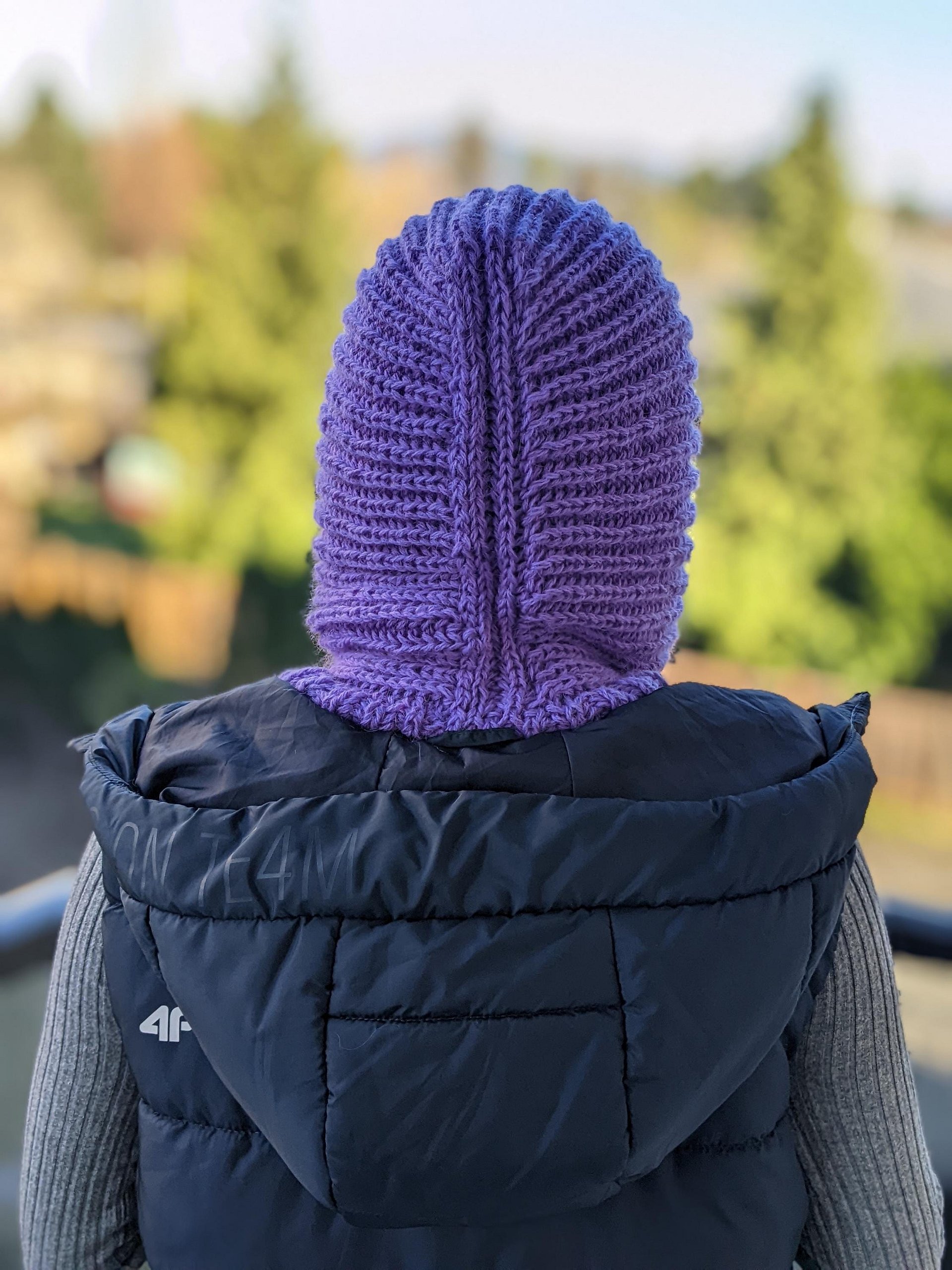 Knit Ribbed Hooded Cowl Pattern product image (6)