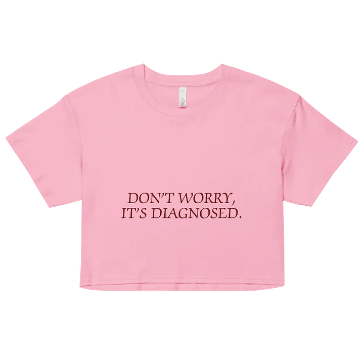 DW, IT'S DIAGNOSED (#6D1616) printed cotton crop top product image (1)