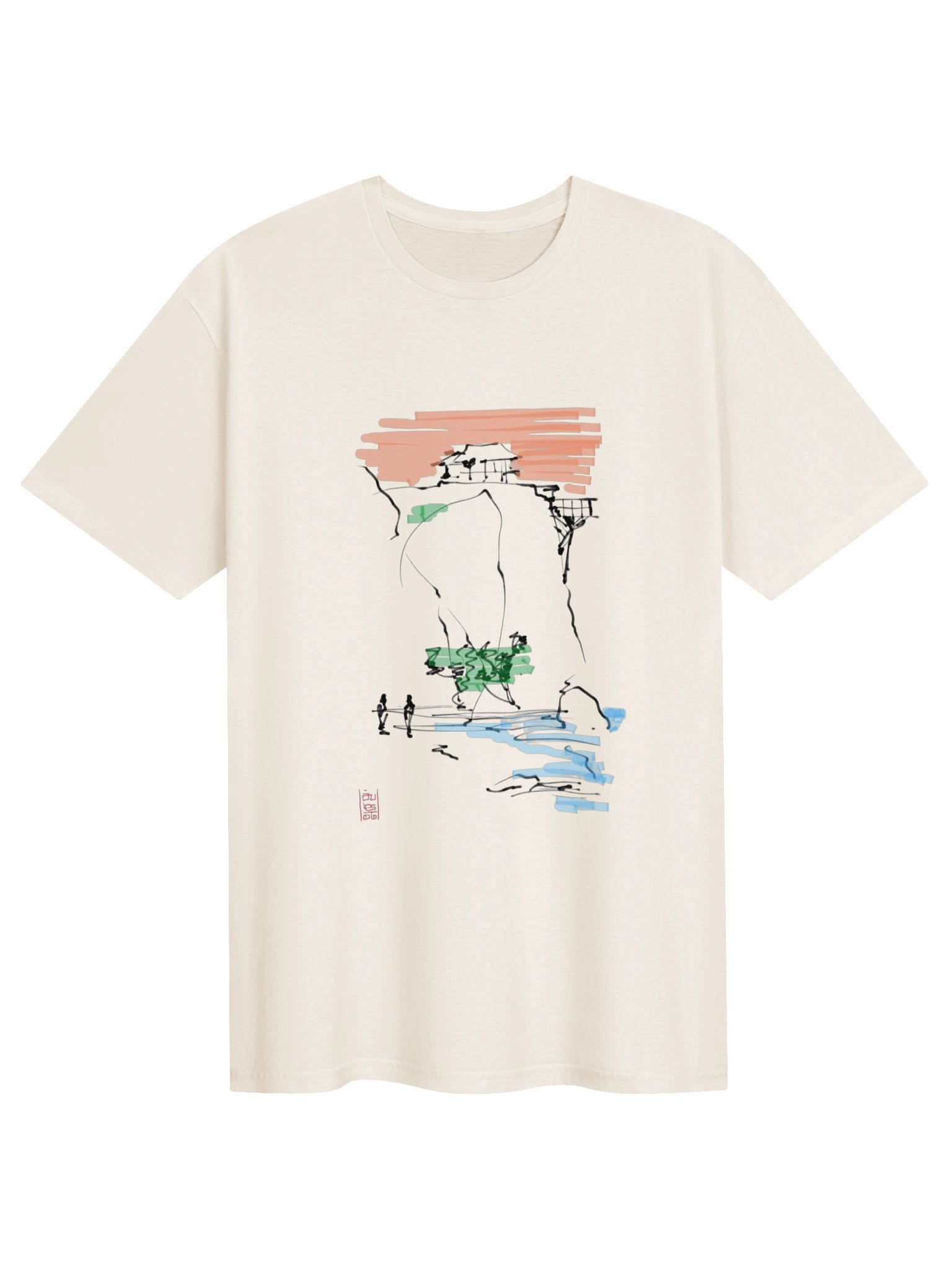 Bali in Lines | Abstract Travel Sketch Tee product image (2)