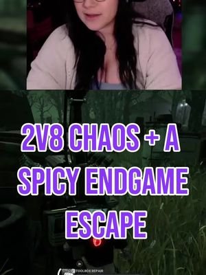 2v8 has so many ups and downs, but it's so nice when you have a SPOICY 8 man out. 🔥 #deadbydaylight #dbd #dbdtiktok #dbdvideos #dbdsurvivor #dbdsable #sableward #horrorgame #twitchstreamer #varietystreamer #girlgamer #gamermom #twitchaffiliate #gamergirl #fyp #foryoupage