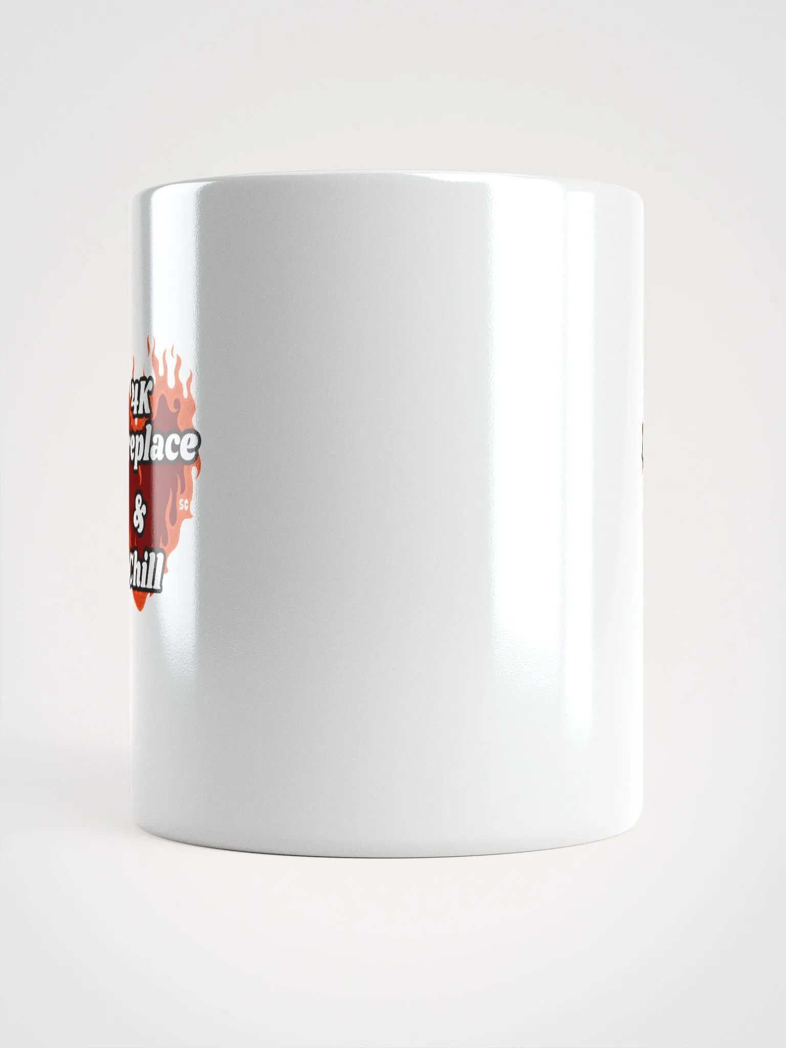 Flaming Heart - 4K Fireplace & Chill | White Glossy Mug product image (5)