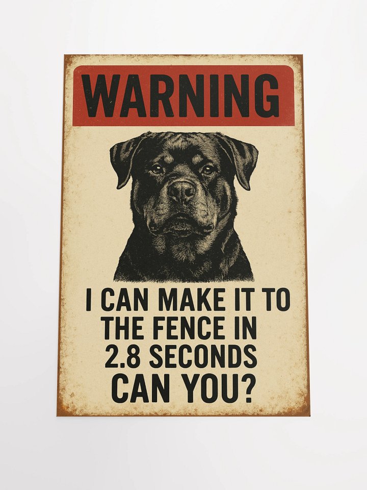 Rottweiler Rottweiler - Warning I Can Make It To The Fence In 2.8 Seconds... Can You? product image (3)