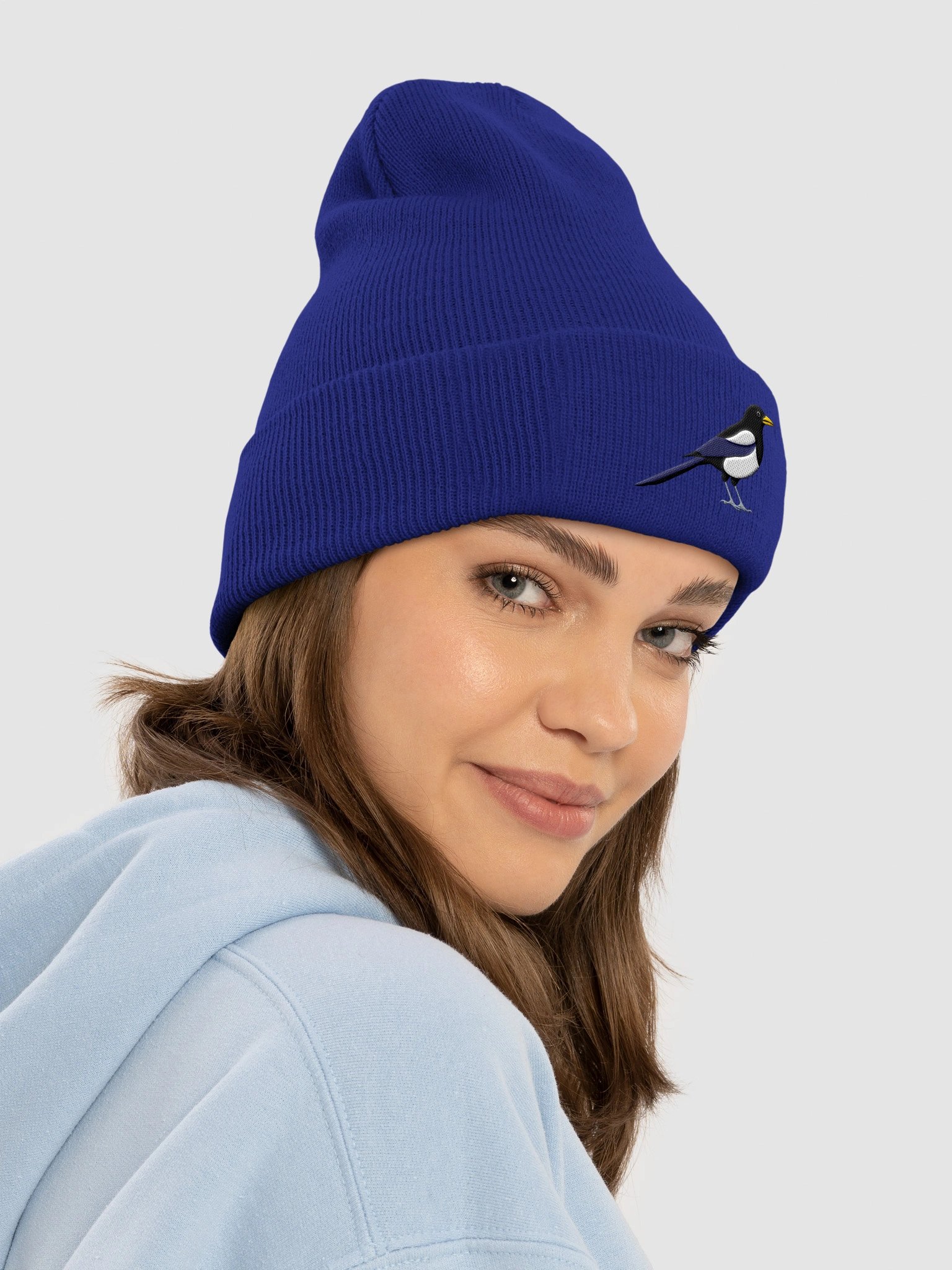 California Yellow-billed Magpie Embroidered Beanie product image (32)