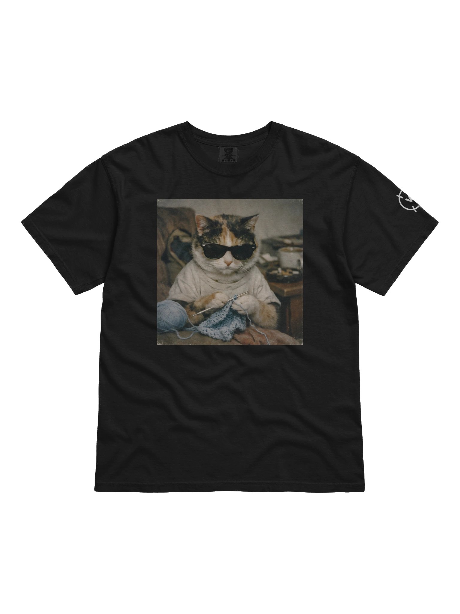 Cat Crocheting Vintage Photo Tee product image (1)