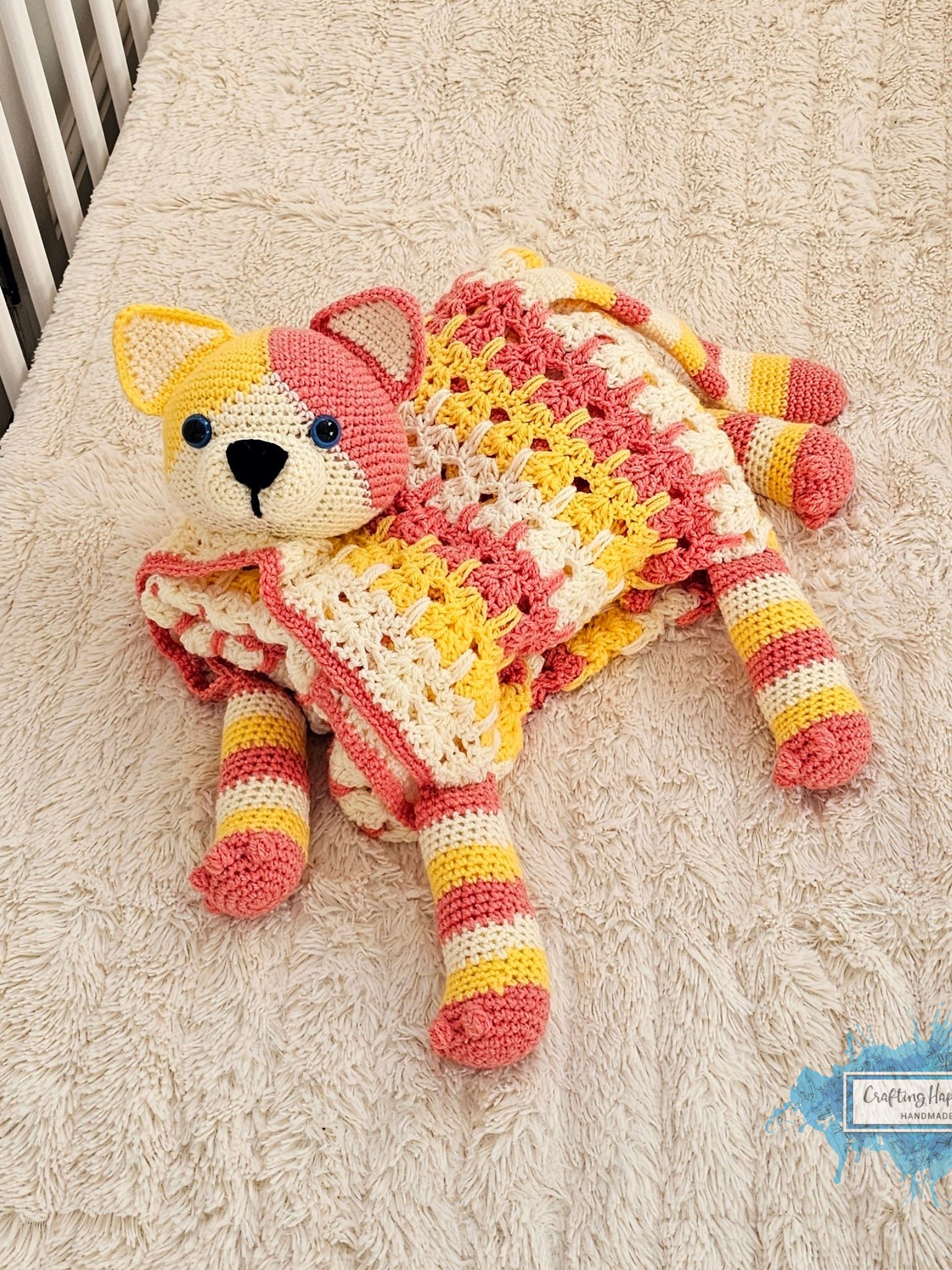 Calico Cat Crochet Baby Blanket PATTERN | Amigurumi Toy, Stroller Throw (PDF Pattern) product image (7)