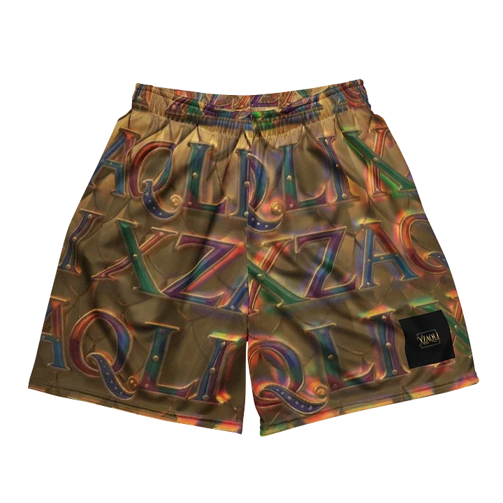 XZAQLI Men's Liquid Gold Monogram Mesh Shorts product image (1)