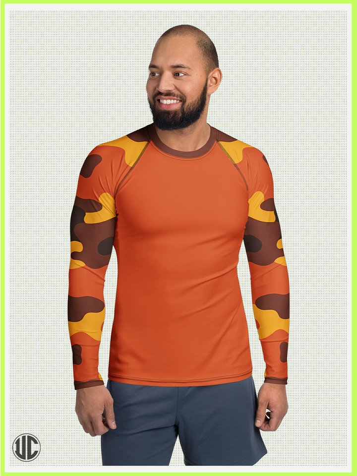 Savage Sunset Orange Camo – Men’s Rash Guard product image (1)