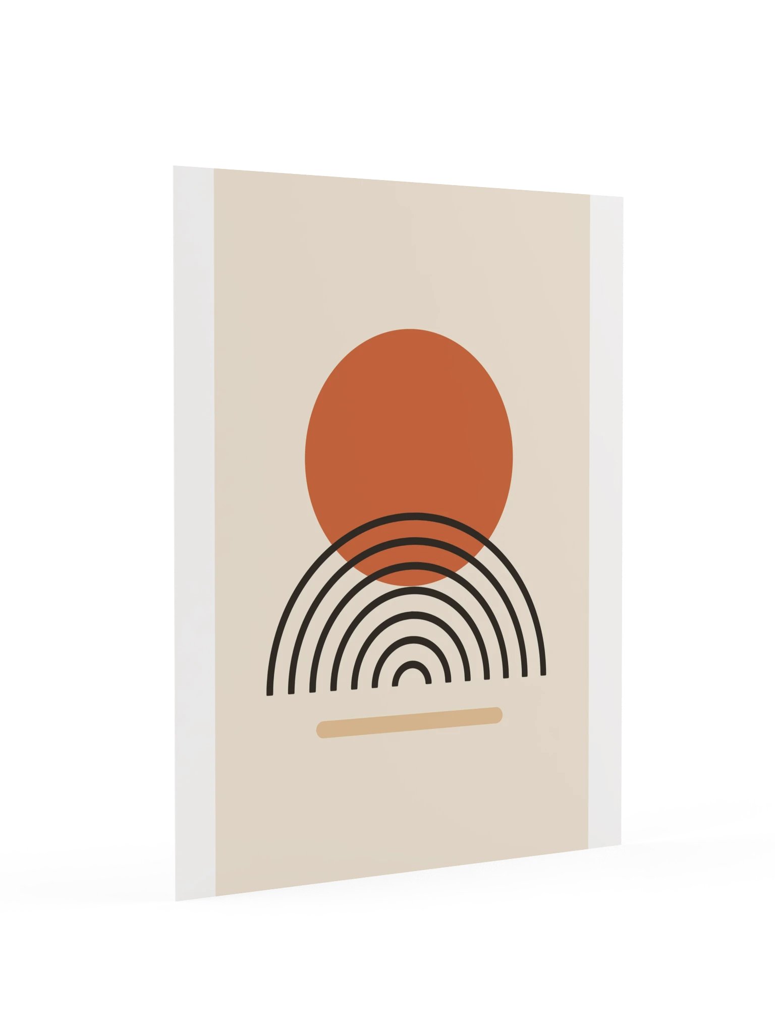 Terracotta Sun Horizon Print | Mid Century Bathroom Wall Art product image (4)
