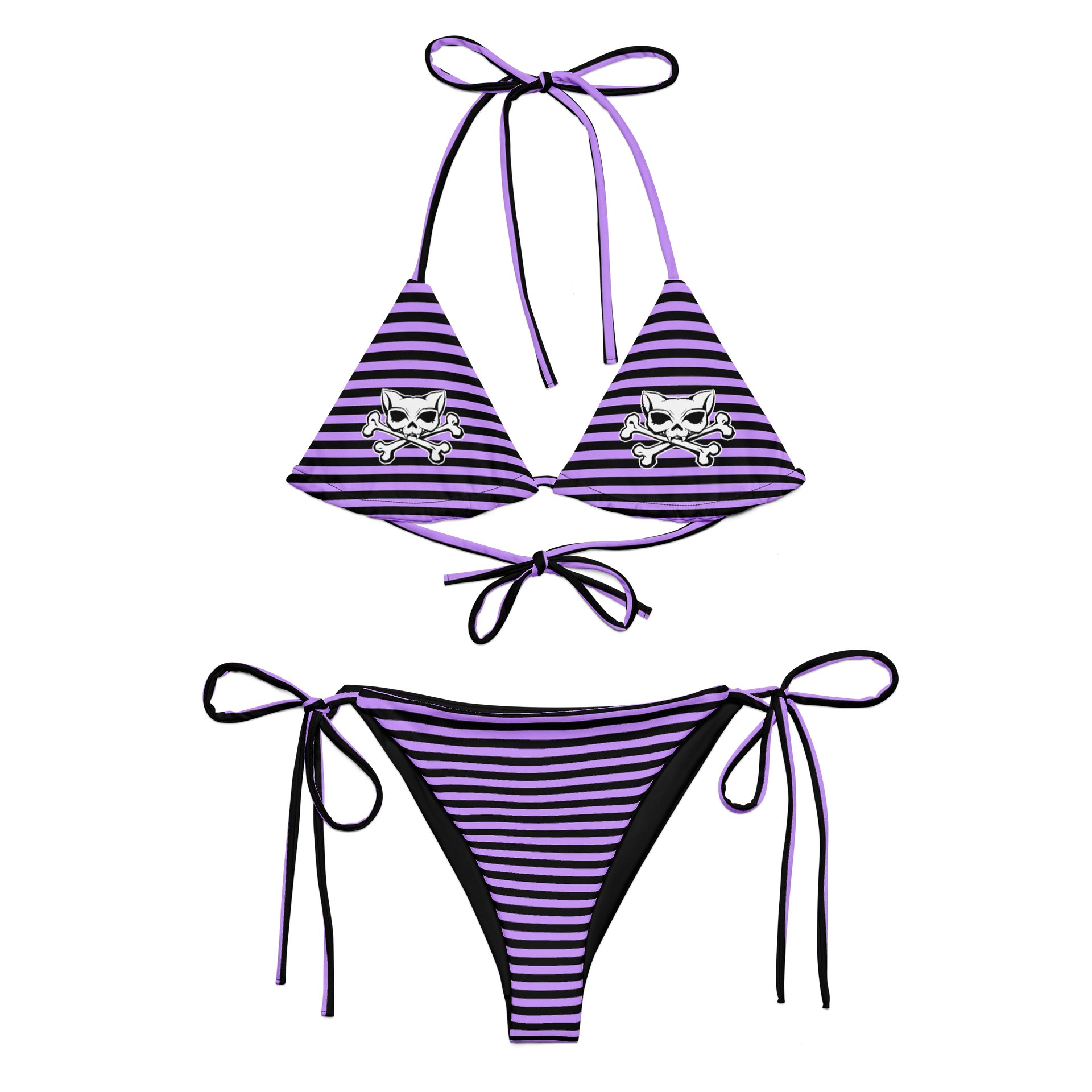 Blaque and Purple Kat Skull Bikini product image (1)