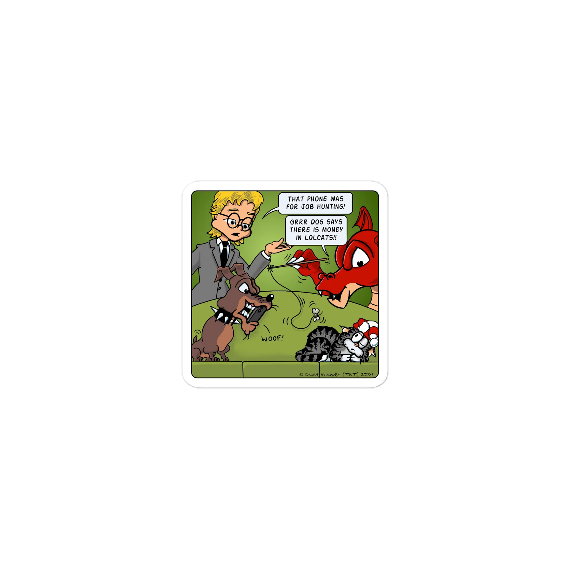 Whimsical Resident Dragon LOLCats Die-Cut Stickers product image (1)