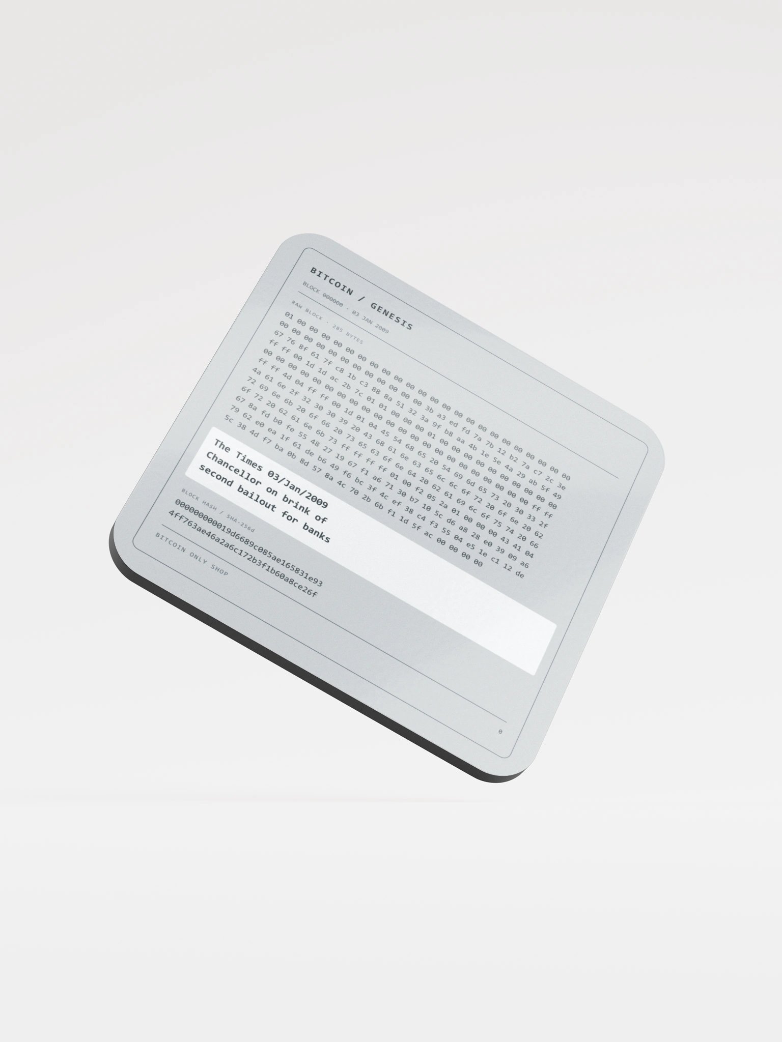 Genesis Block — Silver Bitcoin Coaster product image (1)