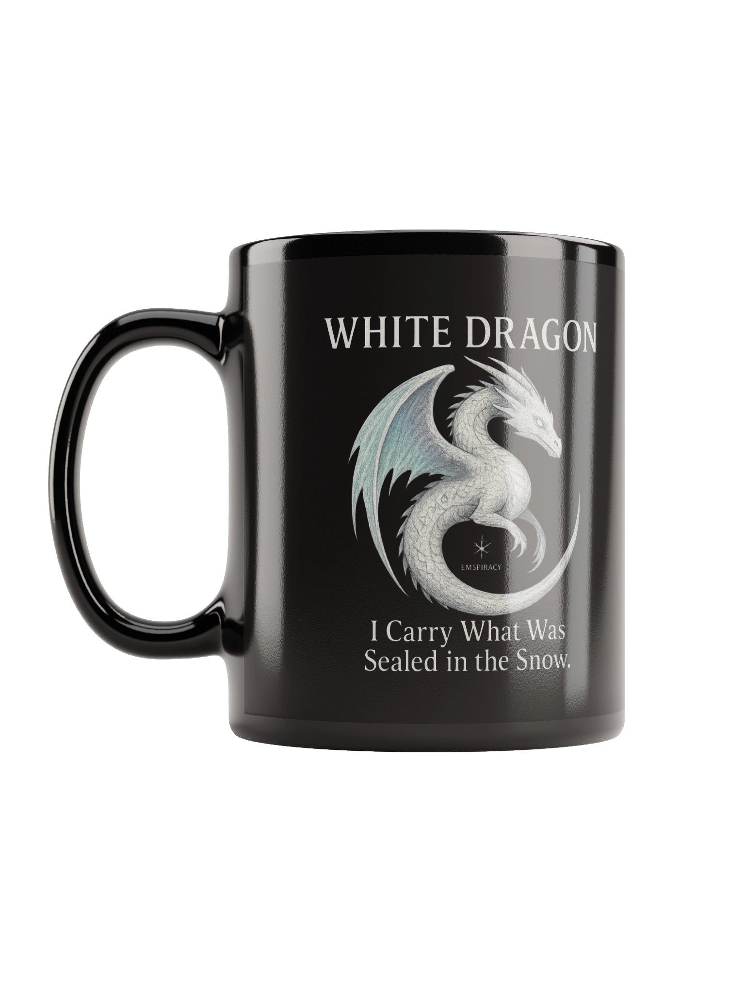 🐉 White Dragon Glossy Black Mug – Emspiracy Edition 🐉 product image (11)