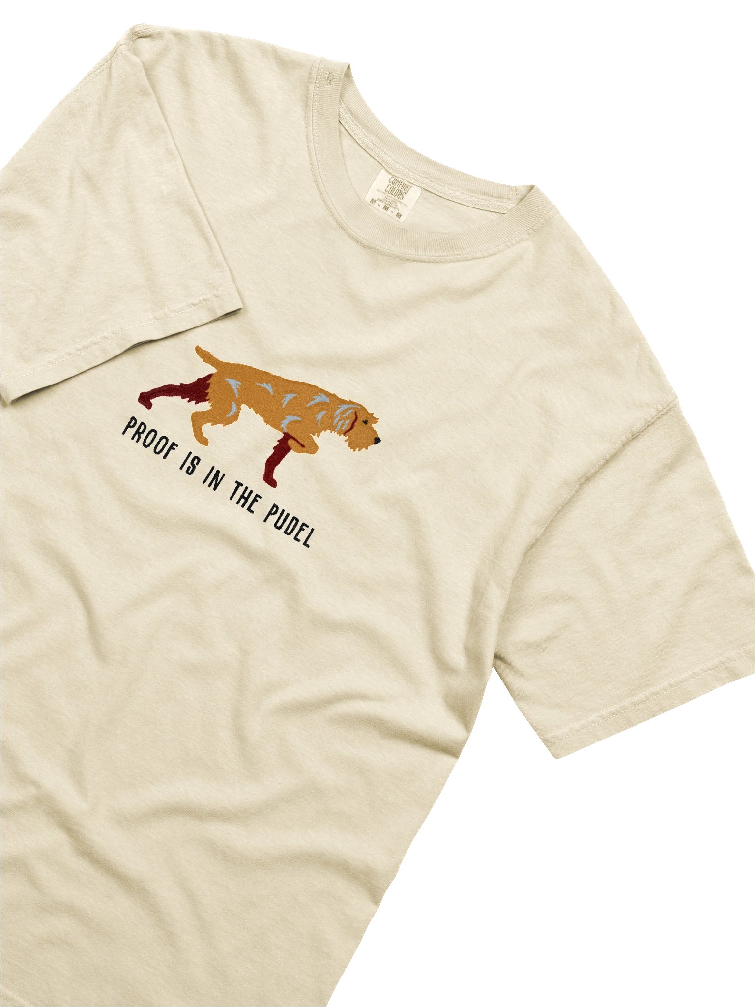 Proof Is in the Pudel T-Shirt(Embroidered) of a Pudelpointer(Tan) product image (8)