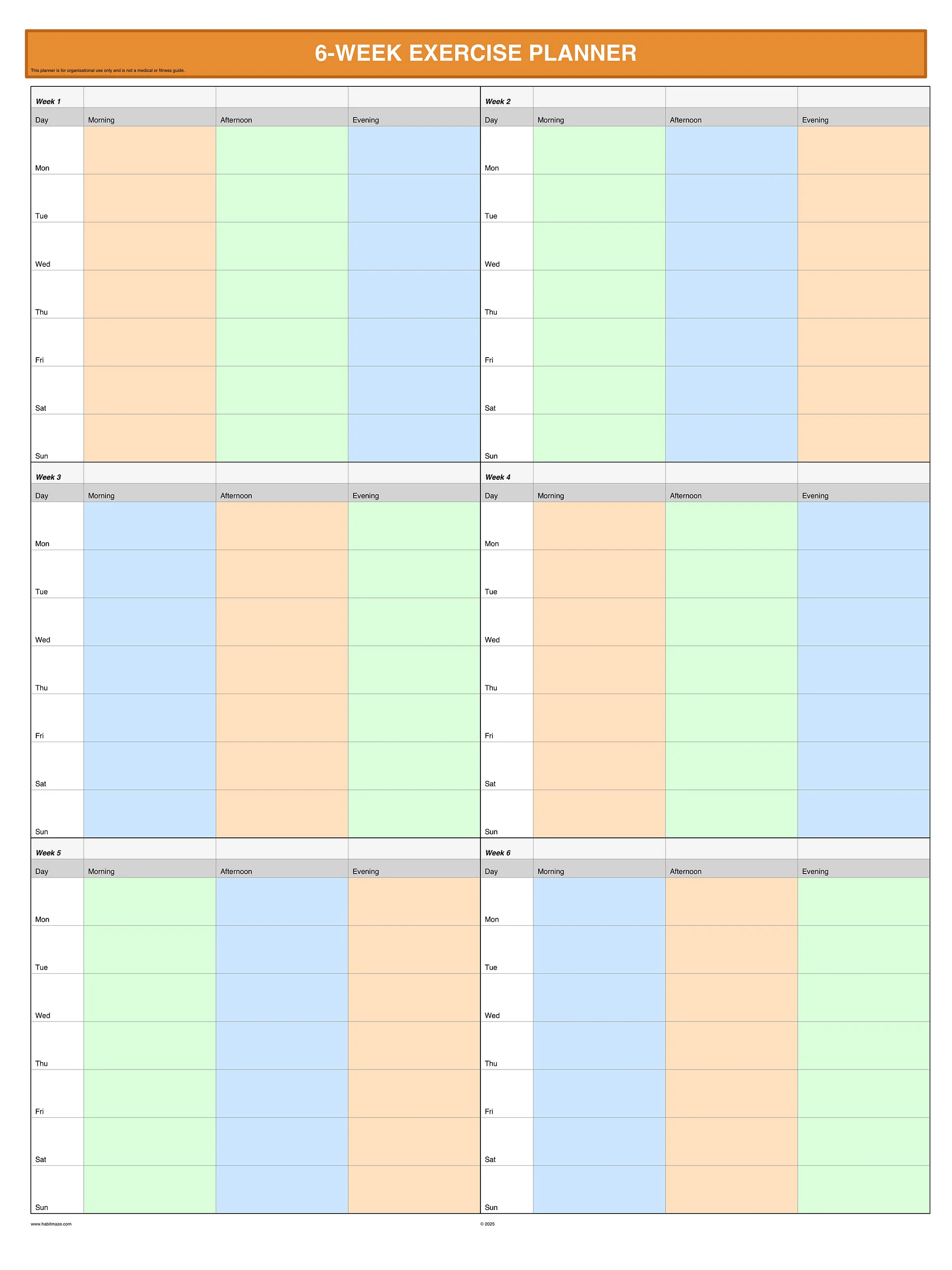 6 Week Exercise Planner product image (1)