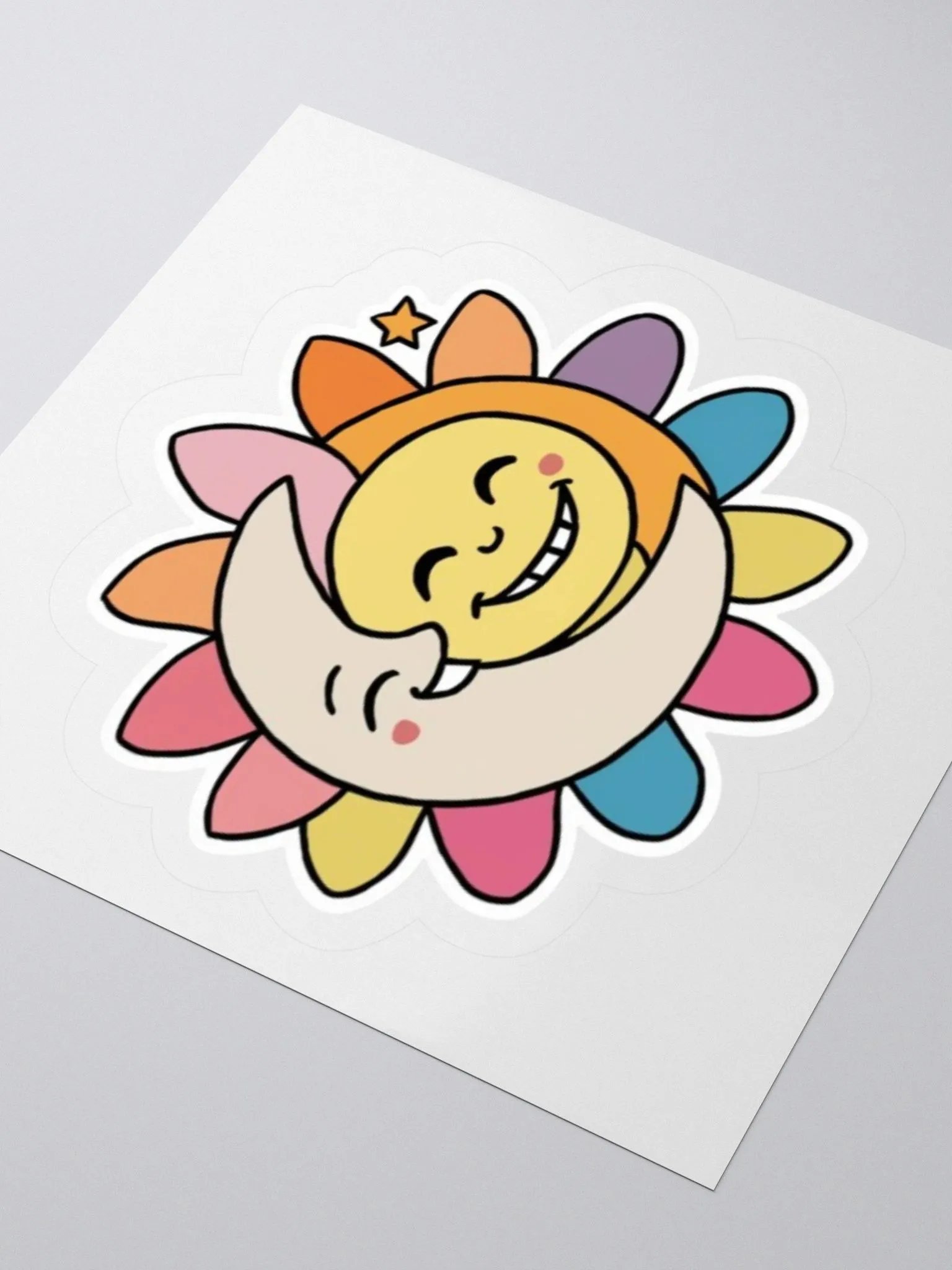 Exclusive Sun & Moon Whimsical Sticker | Premium Kiss Cut Vinyl | Perfect for Laptops, Cars & More product image (3)