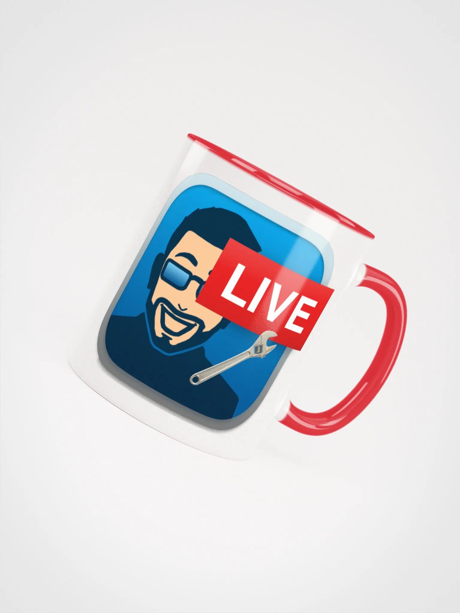 Chic Two-Tone YouTube Moderator Mug – Ideal for Left-Handed Users product image (4)