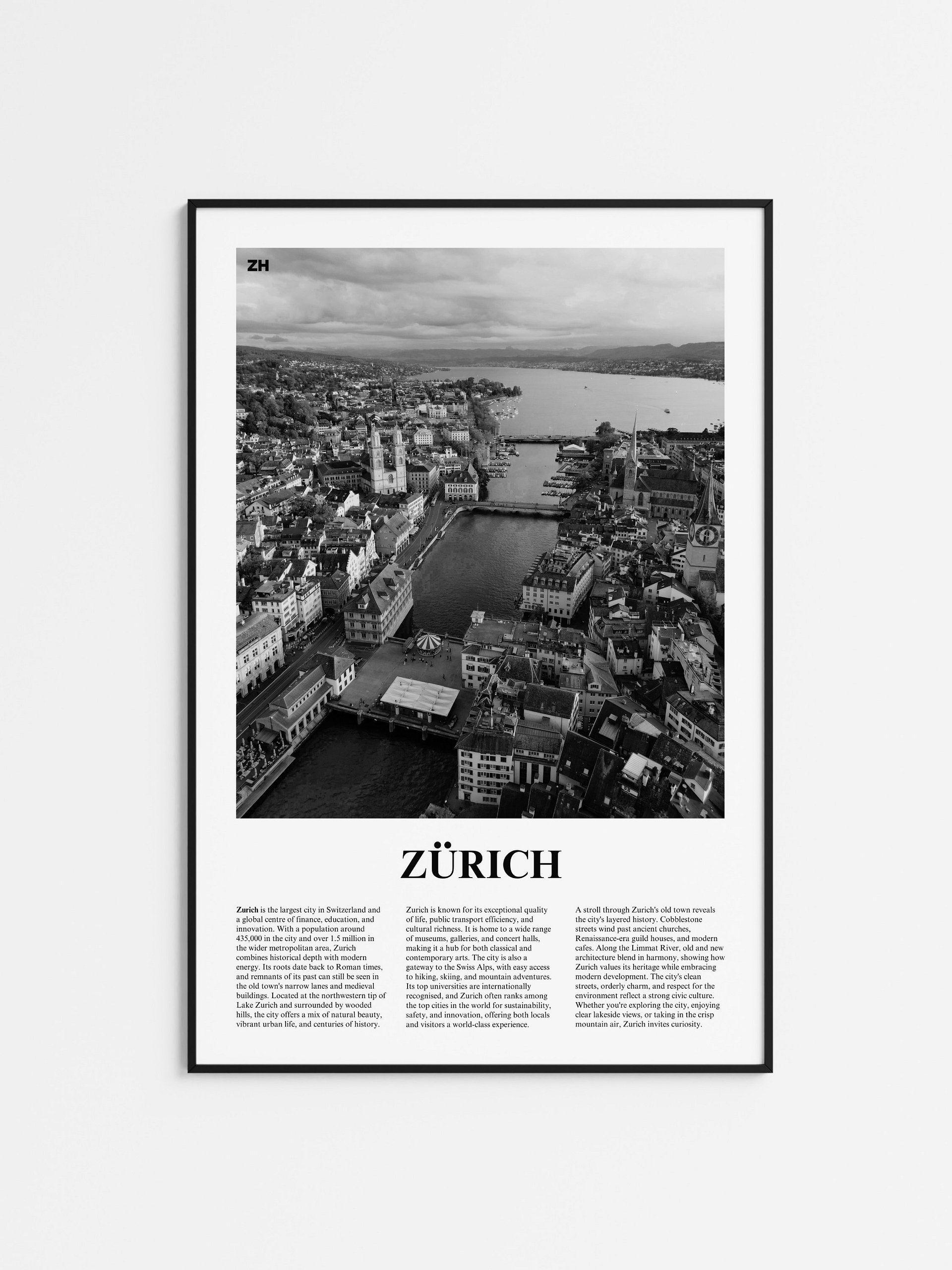 Zurich 02 Newspaper Poster | Framed product image (1)
