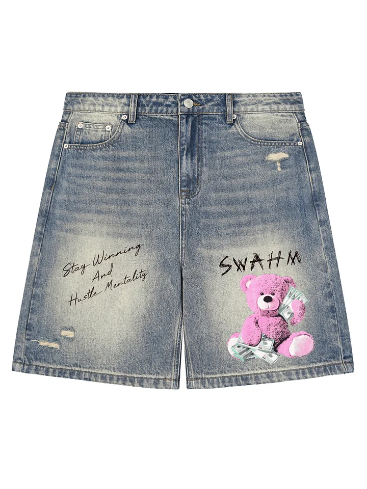 SWAHM “Stay Winning” Denim Shorts product image (1)