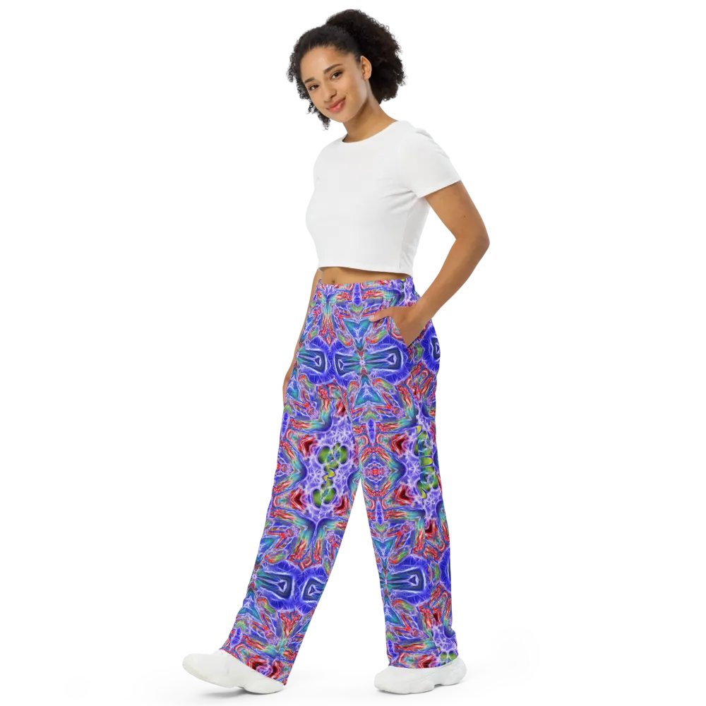 Blue Red Kaleidoscope Wideleg Pants product image (4)