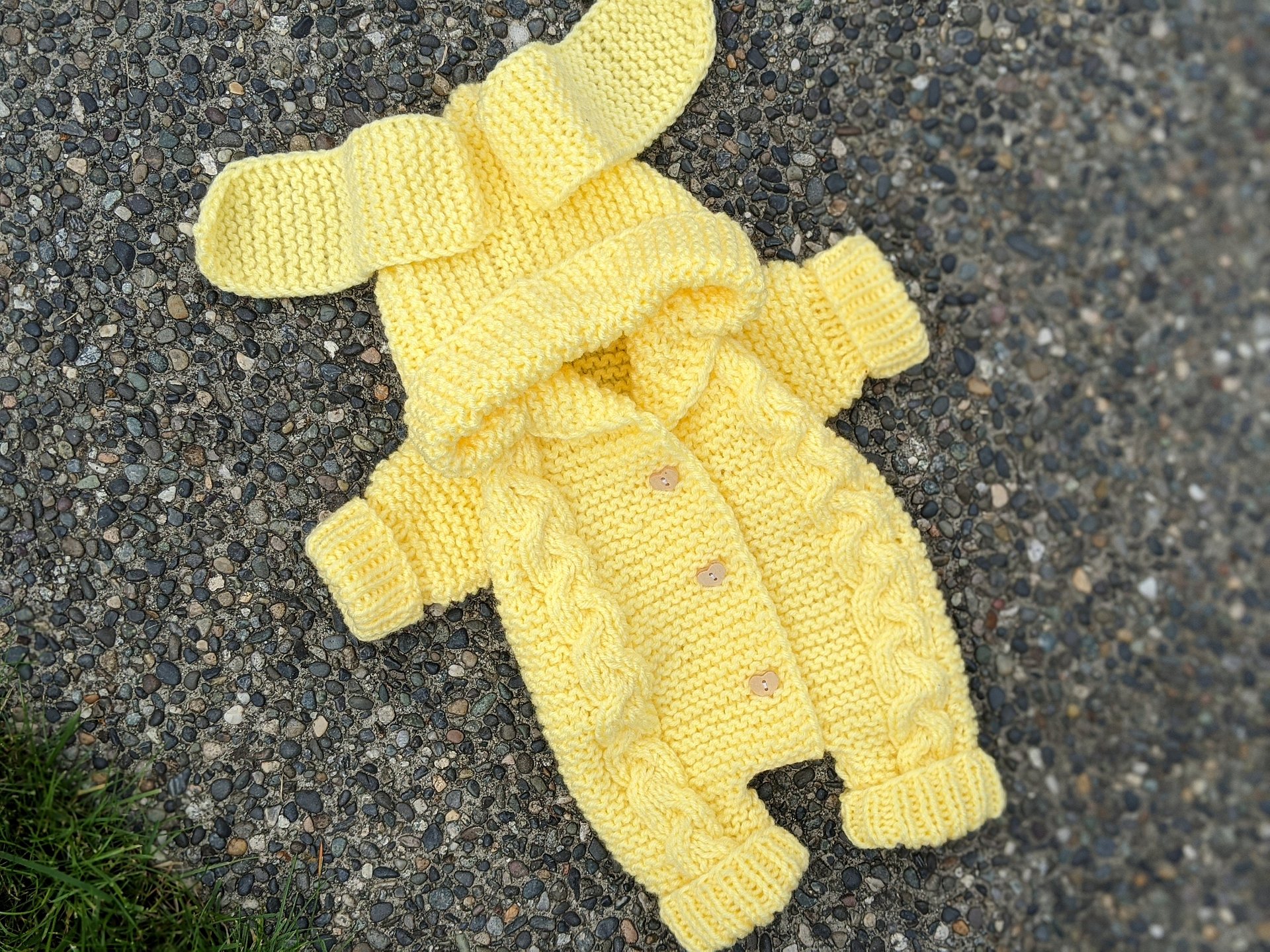 Doll Cable Knit Bunny Romper Knitting Pattern product image (5)
