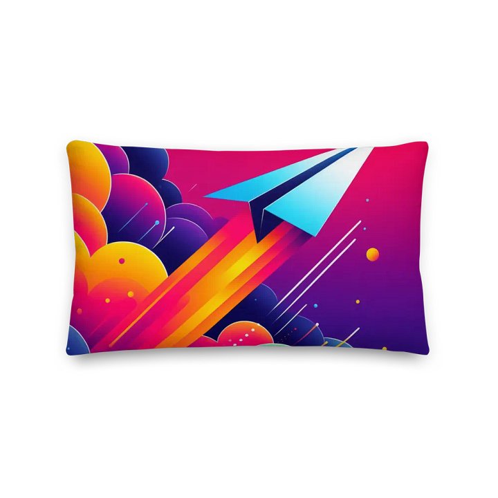Elevate Your Decor with Upward Bound Premium Pillow| AI design paper airplane product image (2)