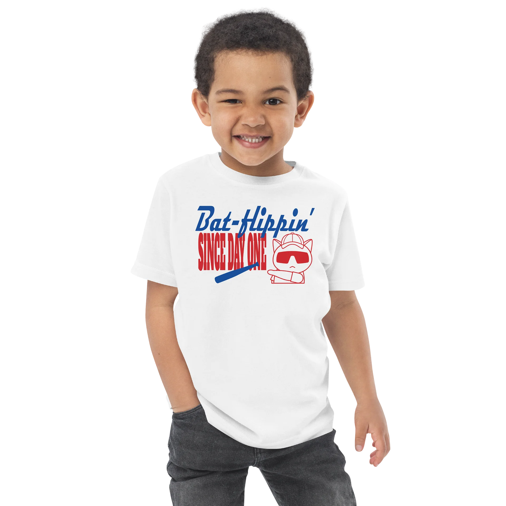 Baseball Cat (Bat-flippin' Since Day One) - Toddler T-shirt product image (4)