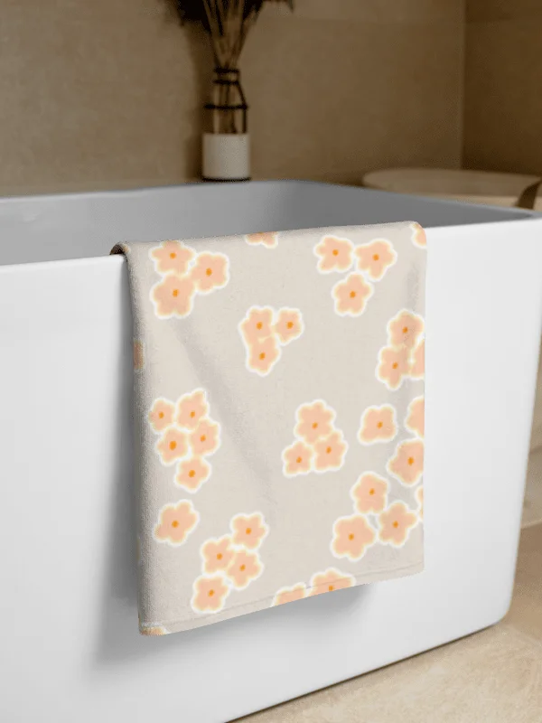 TINY DAISY PEACH BEACH TOWEL - Pfirsichmuster Handtuch product image (1)